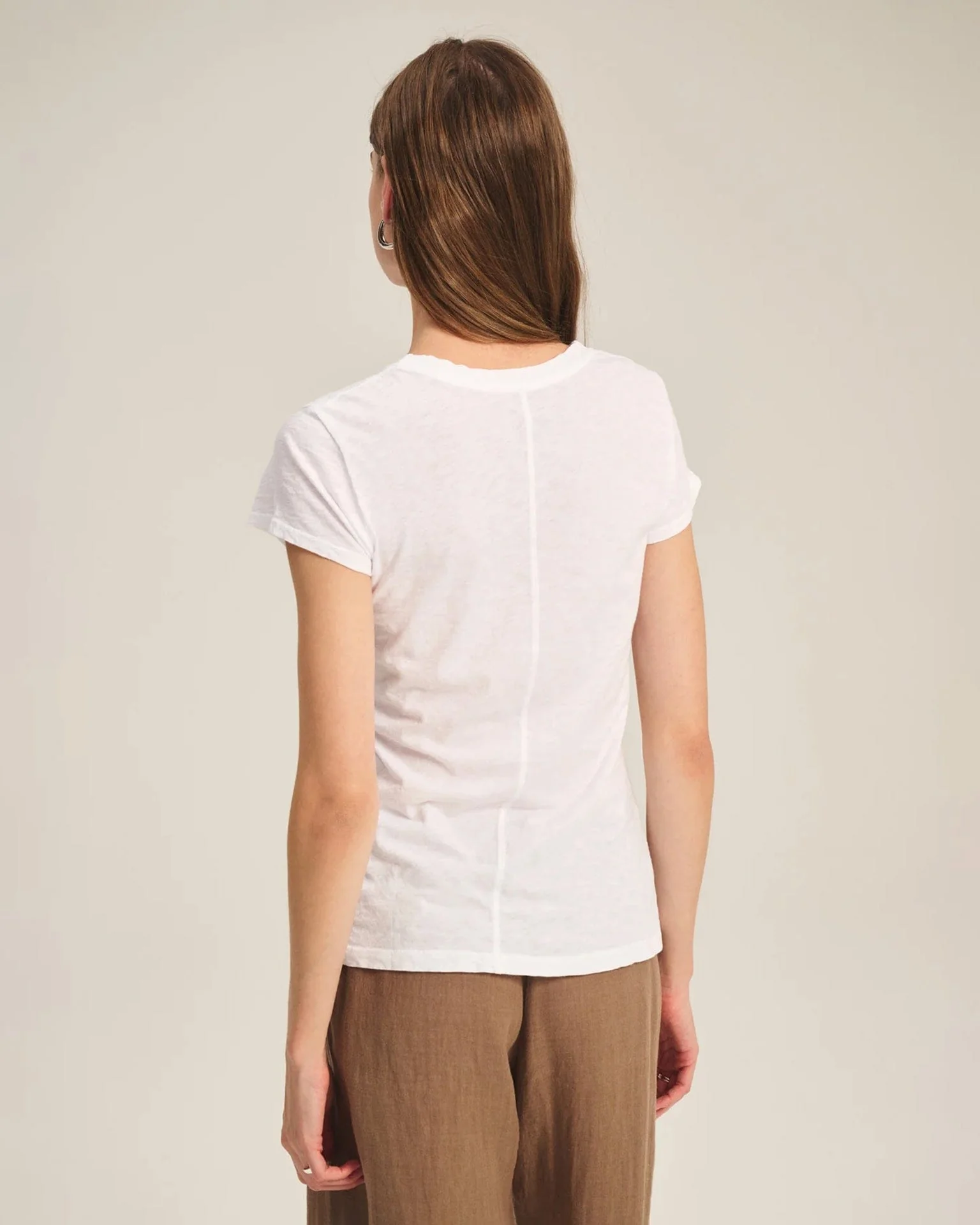 Odelia Short Sleeve Crew Neck Top in White - Image 4