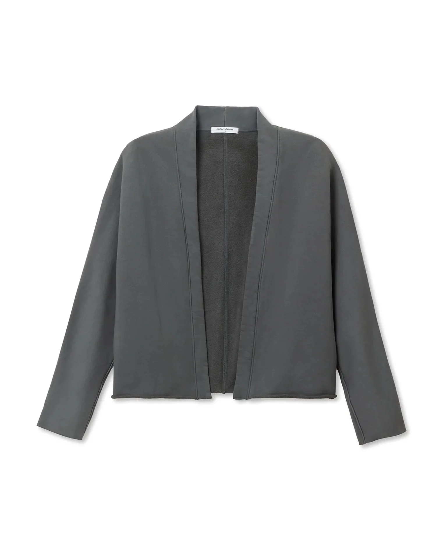 Olivia Fleece Short Cardigan in Charcoal - Image 4