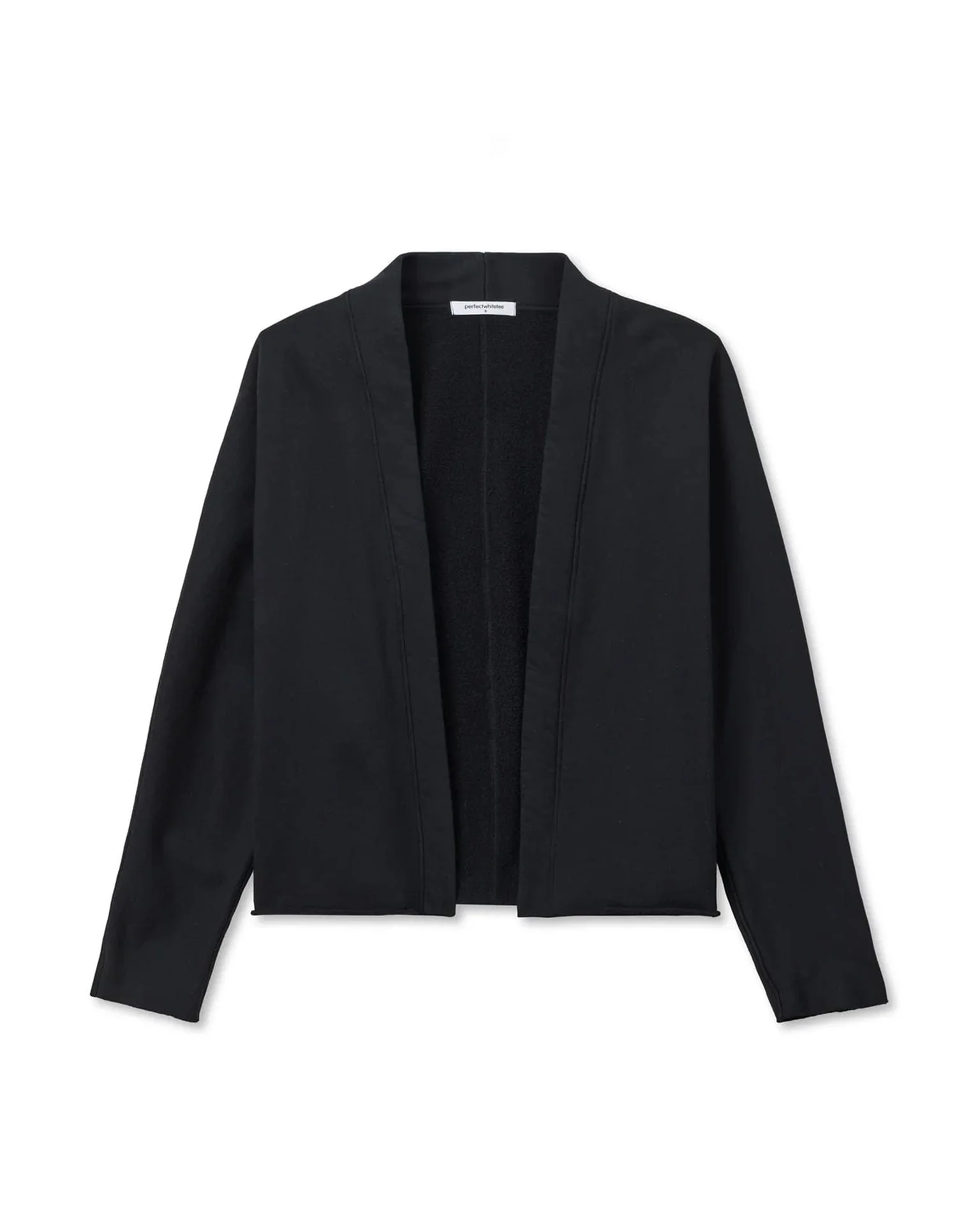 Olivia Fleece Short Cardigan in True Black - Image 4