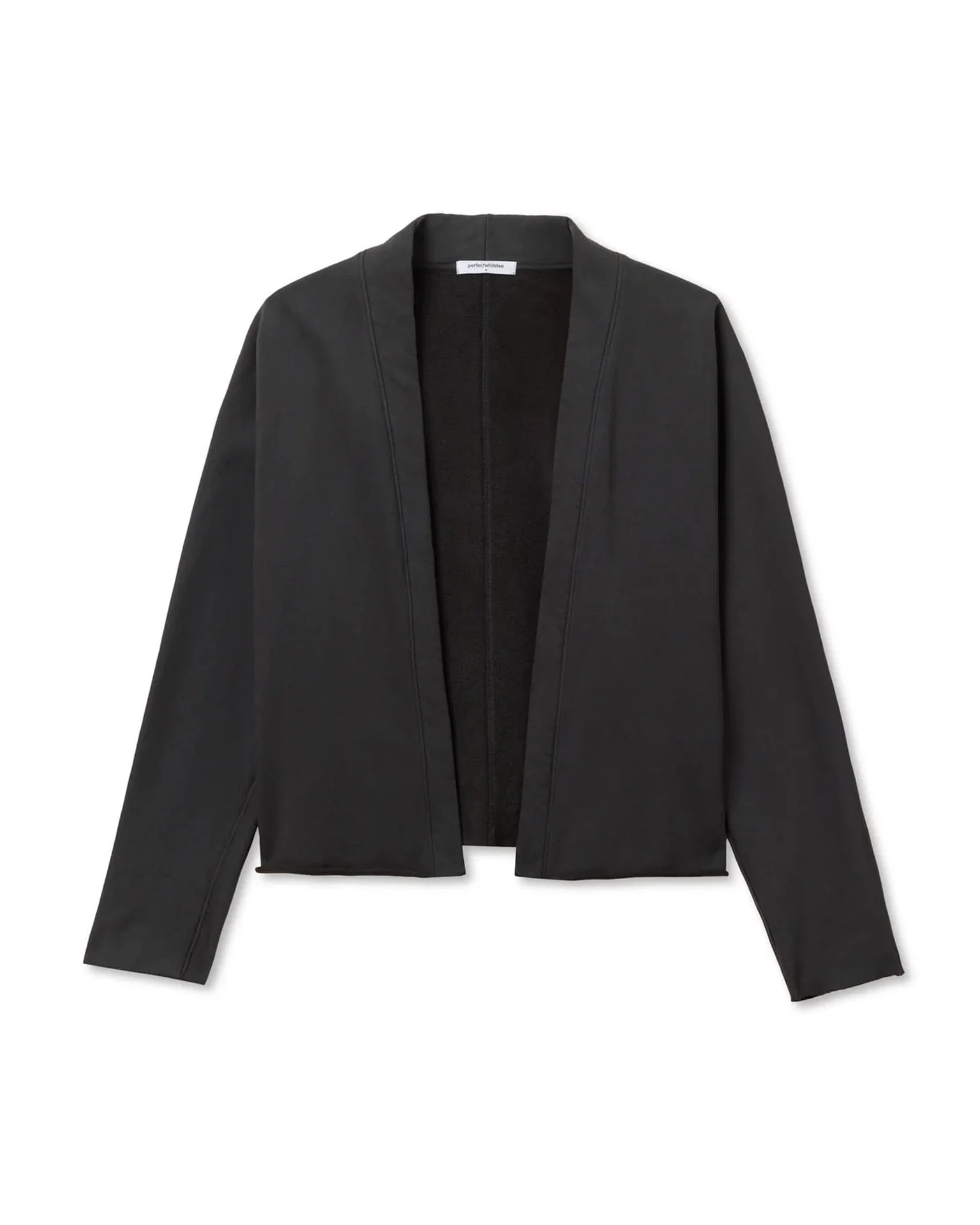 Olivia Fleece Short Cardigan in Vintage Black - Image 4