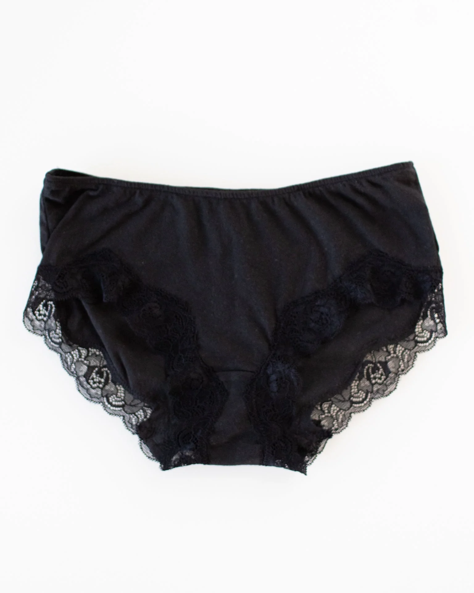 Org Cttn w/ Lace Hipster in Black