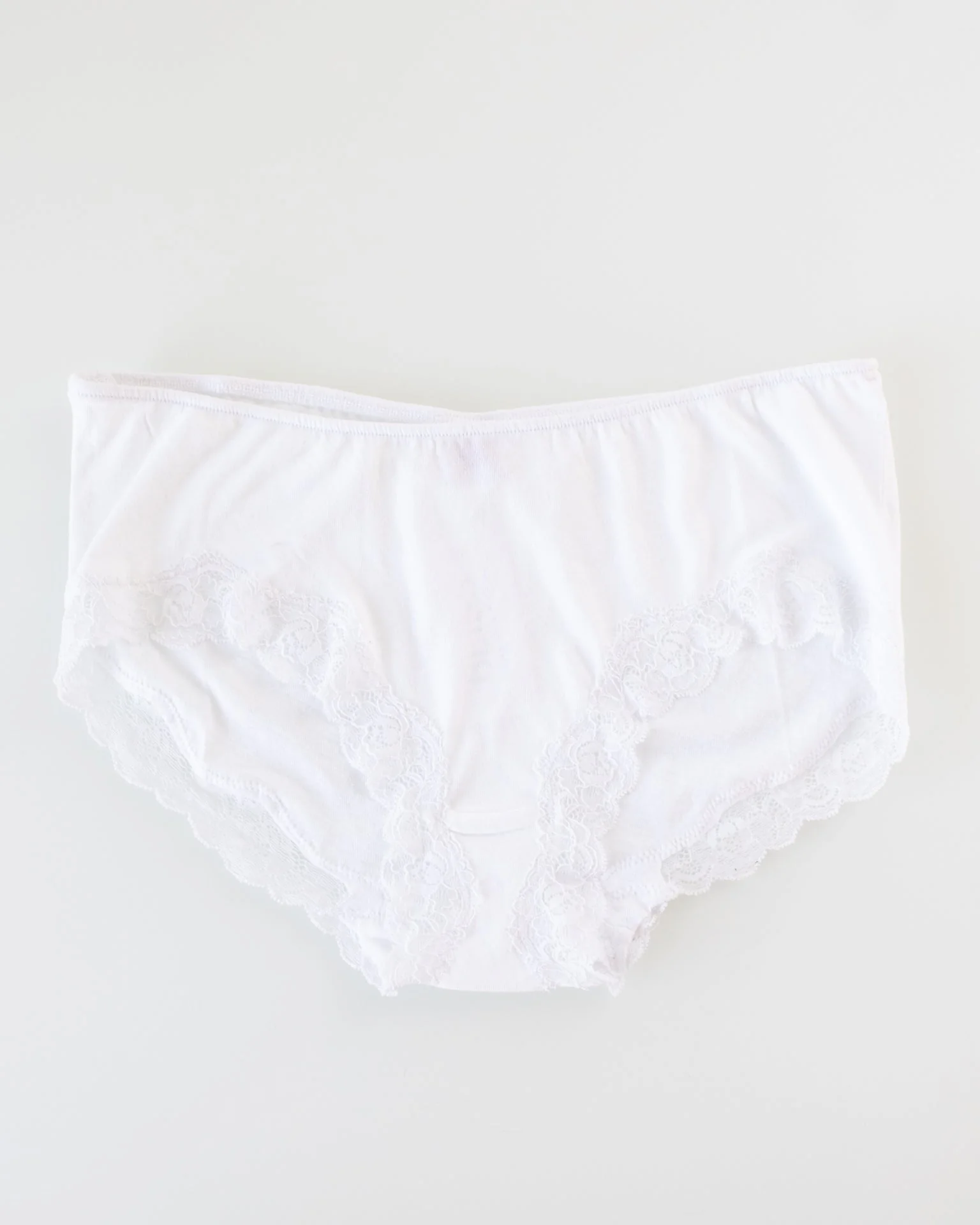 Org Cttn w/ Lace Hipster in White