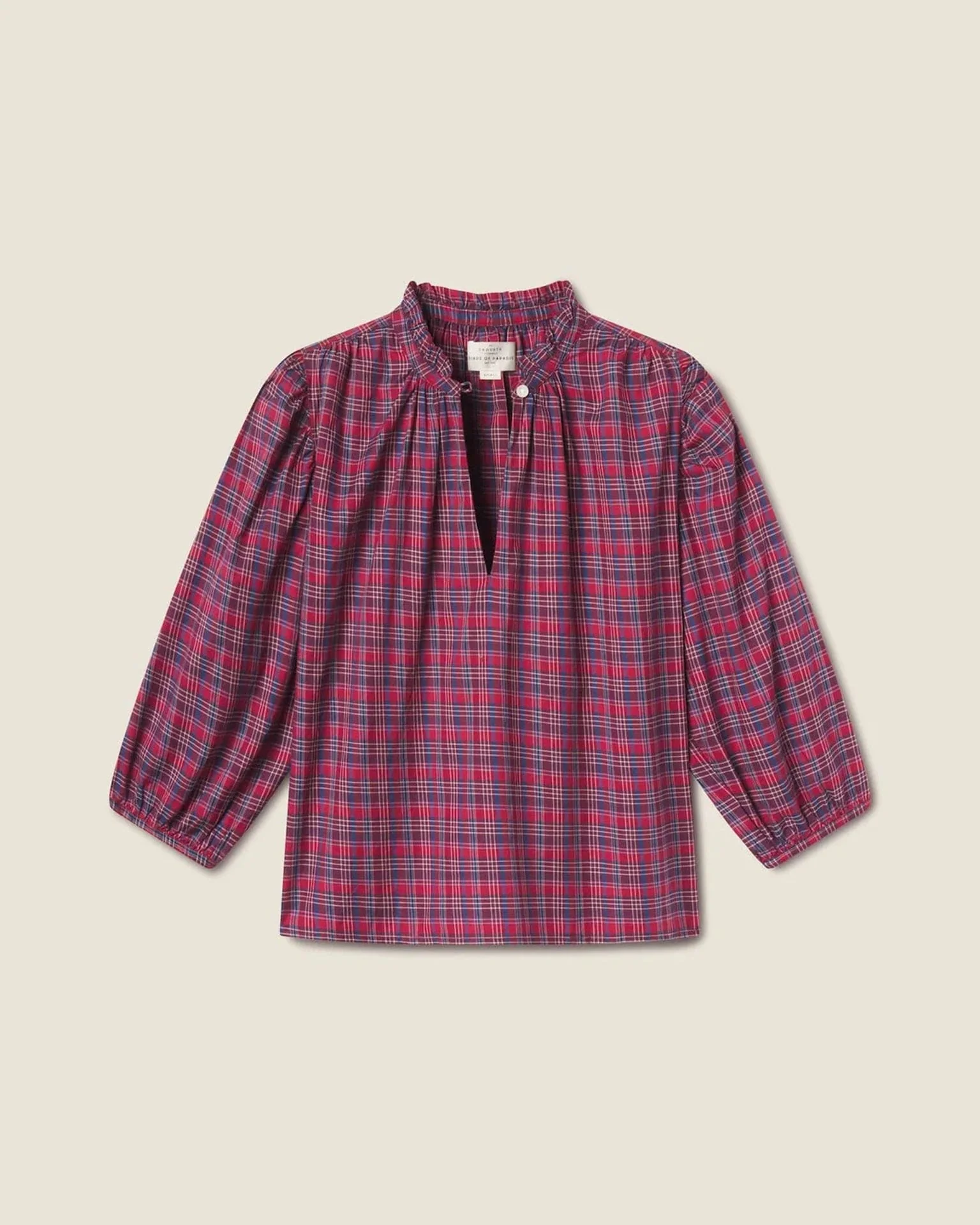 Orly Blouse in Mulled Wine Plaid - Image 4