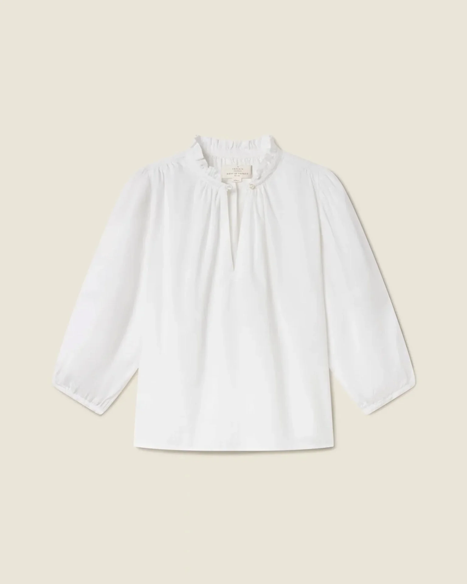 Orly Blouse in White Cotton Twill - Image 5