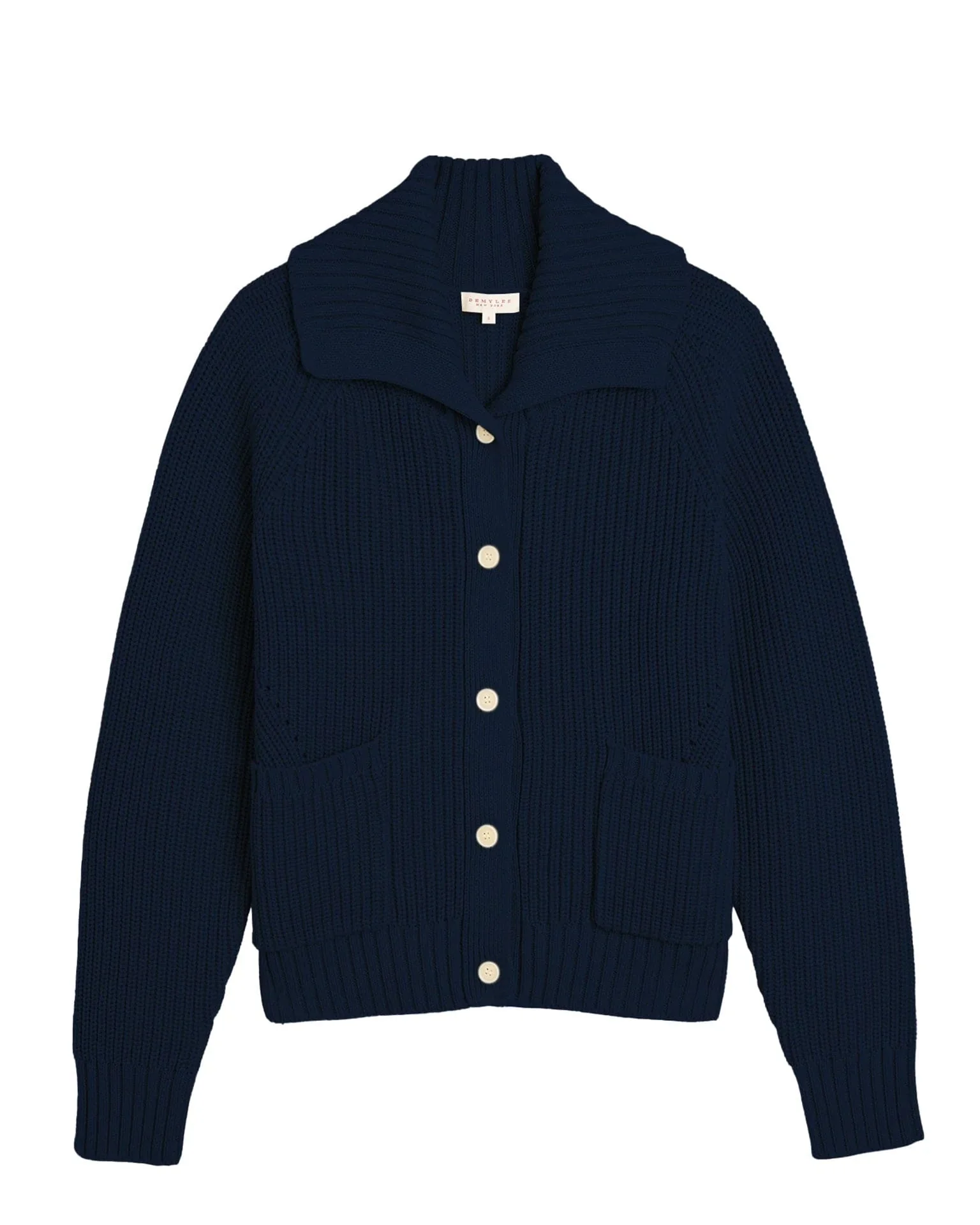Parker Cotton Cardigan in Navy - Image 3