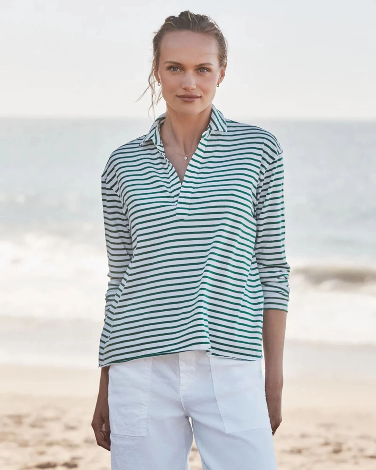 Patrick - Heritage Jersey in Green & White Stripe