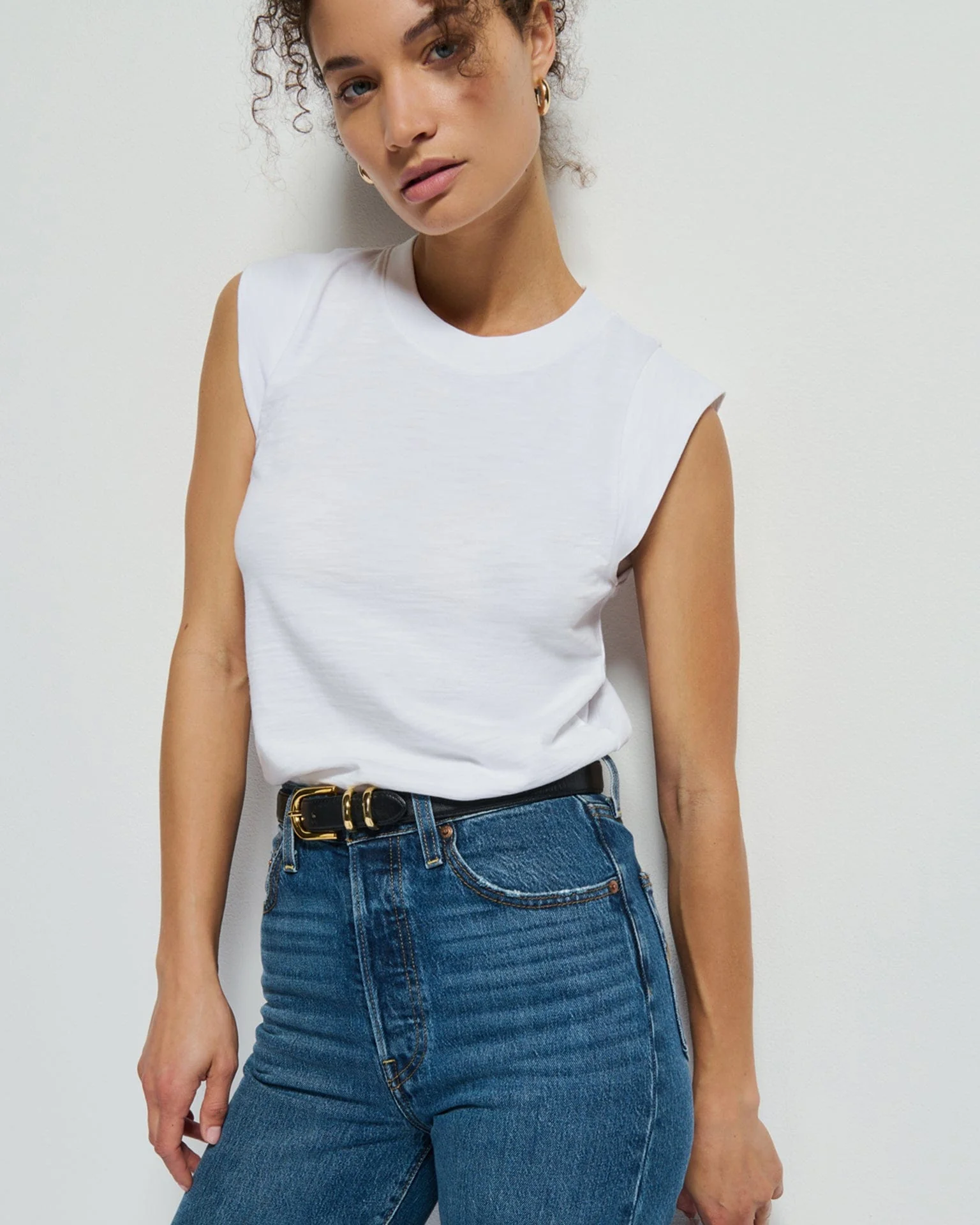 Patti Muscle Tank in Optic White
