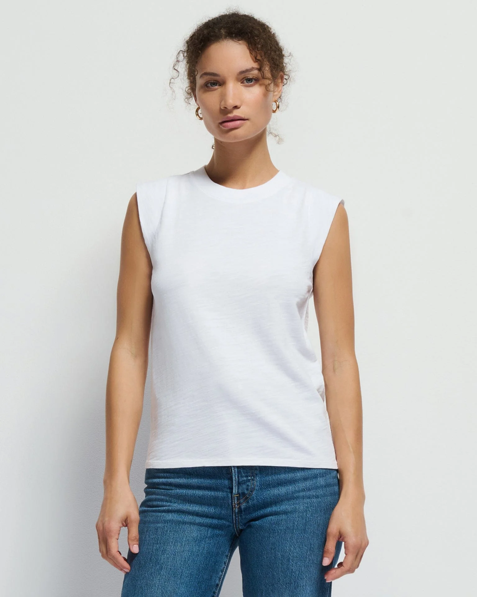 Patti Muscle Tank in Optic White - Image 2