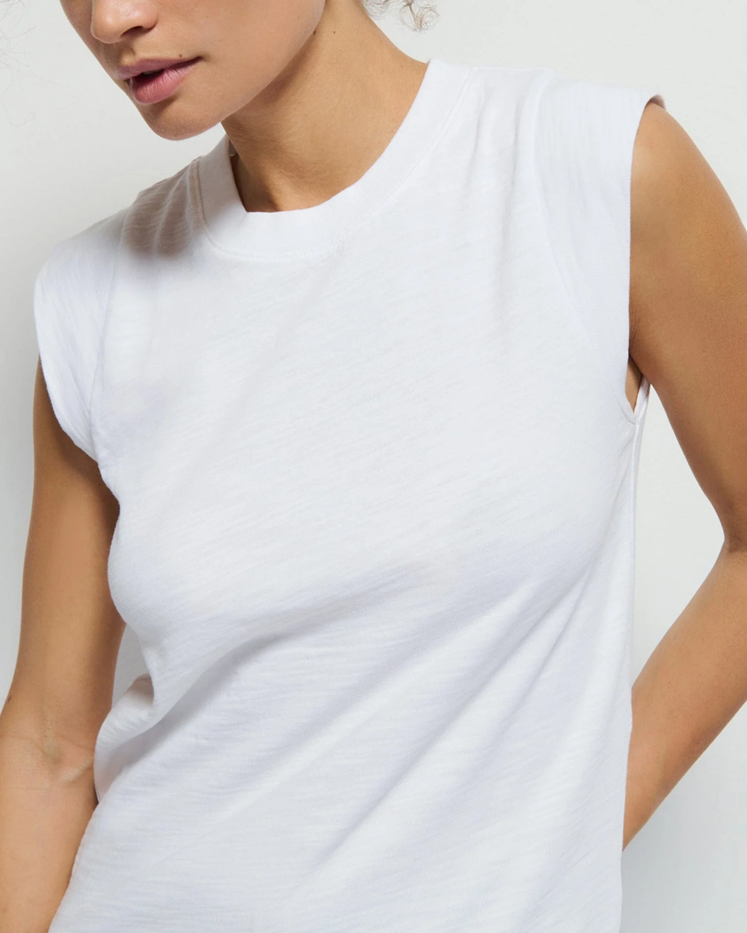 Patti Muscle Tank in Optic White - Image 3