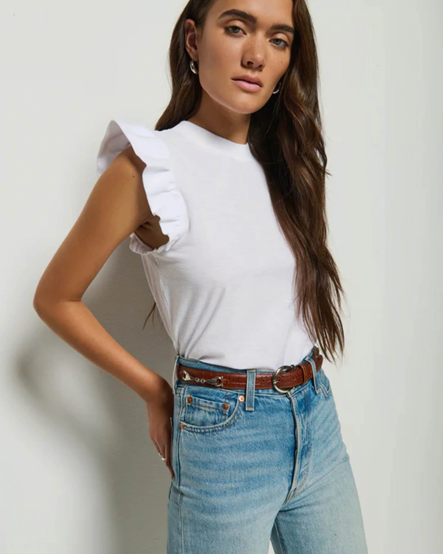 Paulette Tank New Perfect Slub in White - Image 2