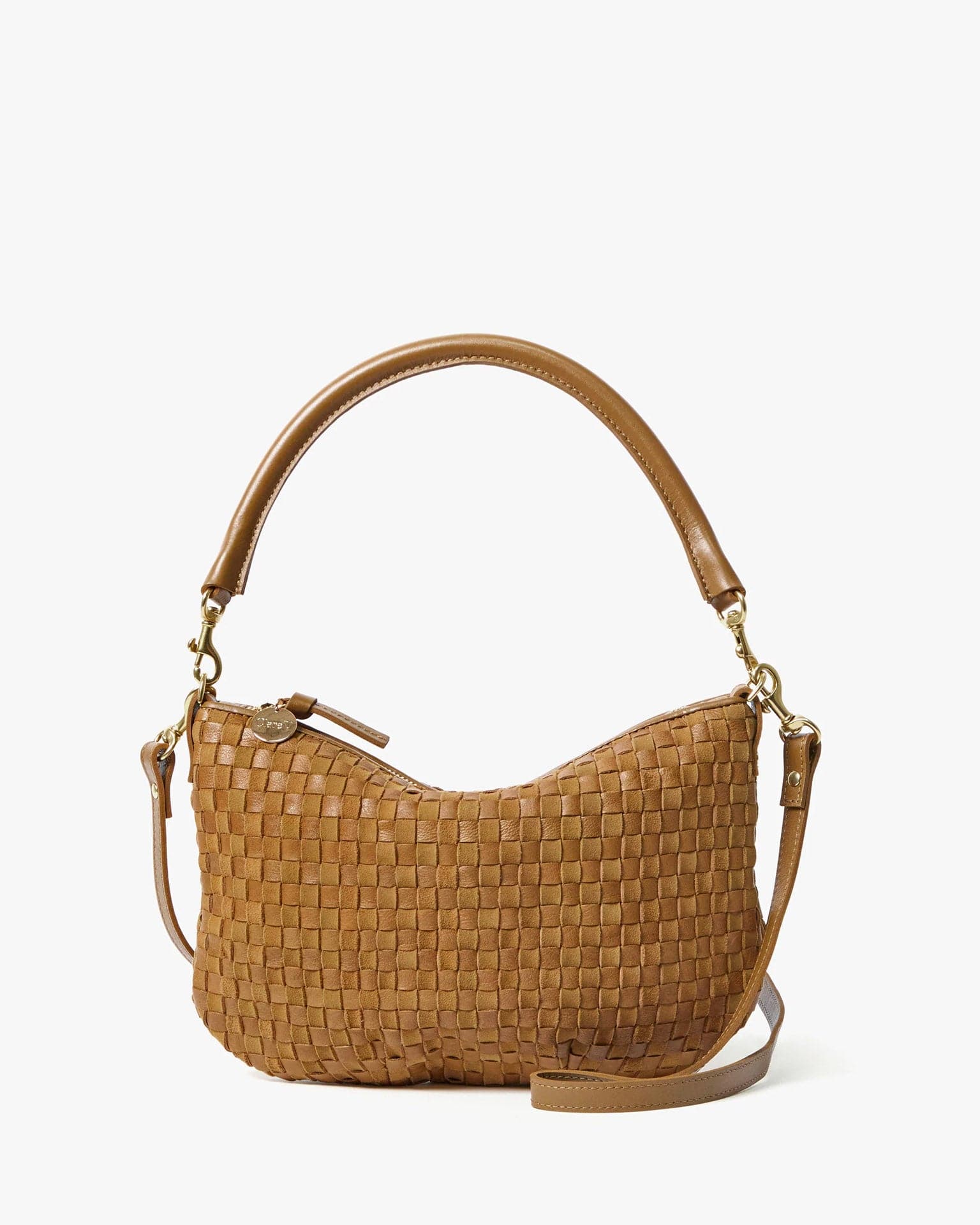 Petit Moyen Messenger - Leather & Suede Woven Checker in Sequoia