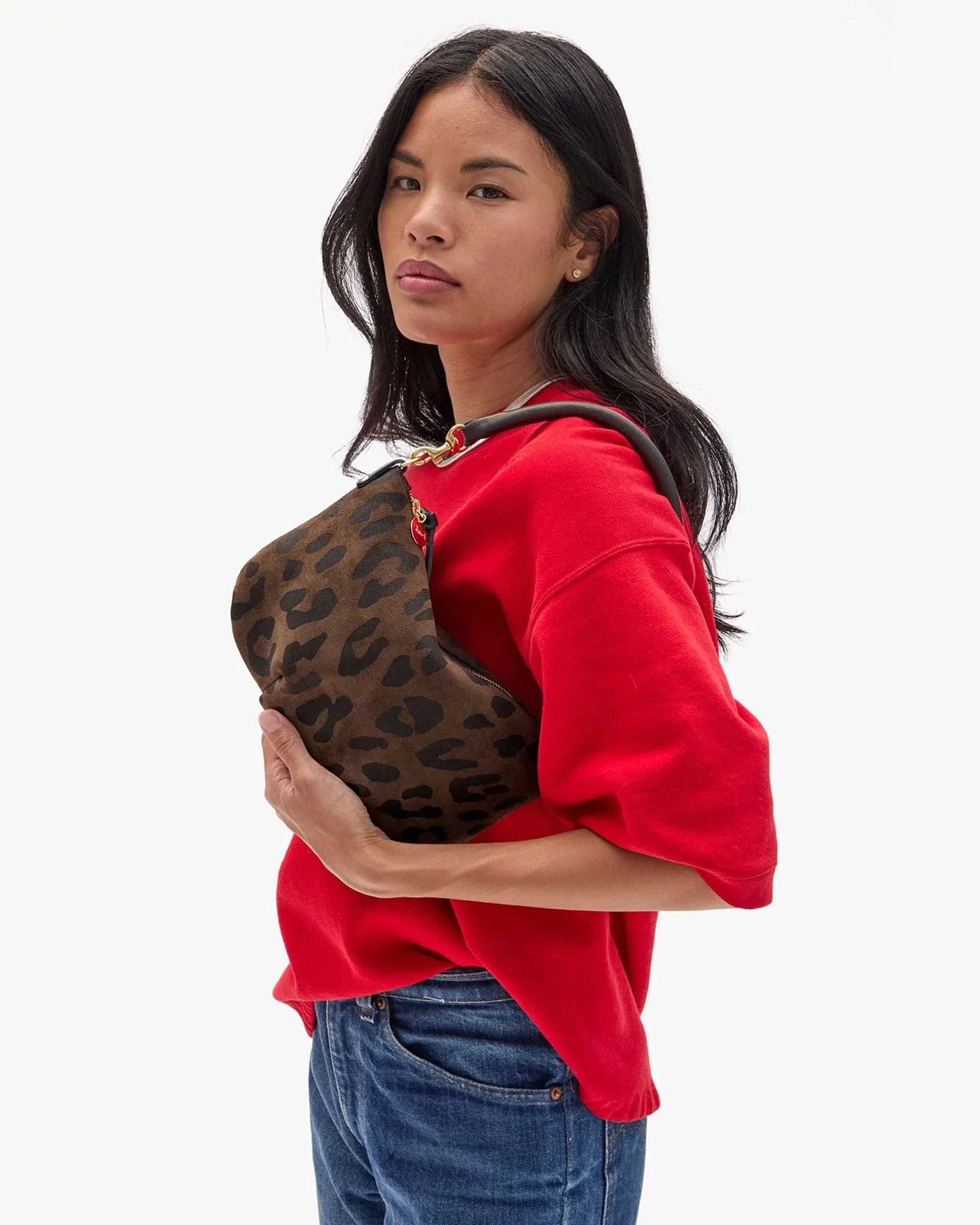 Petit Moyen Messenger - Pablo Cat Suede in Cocoa - Image 2