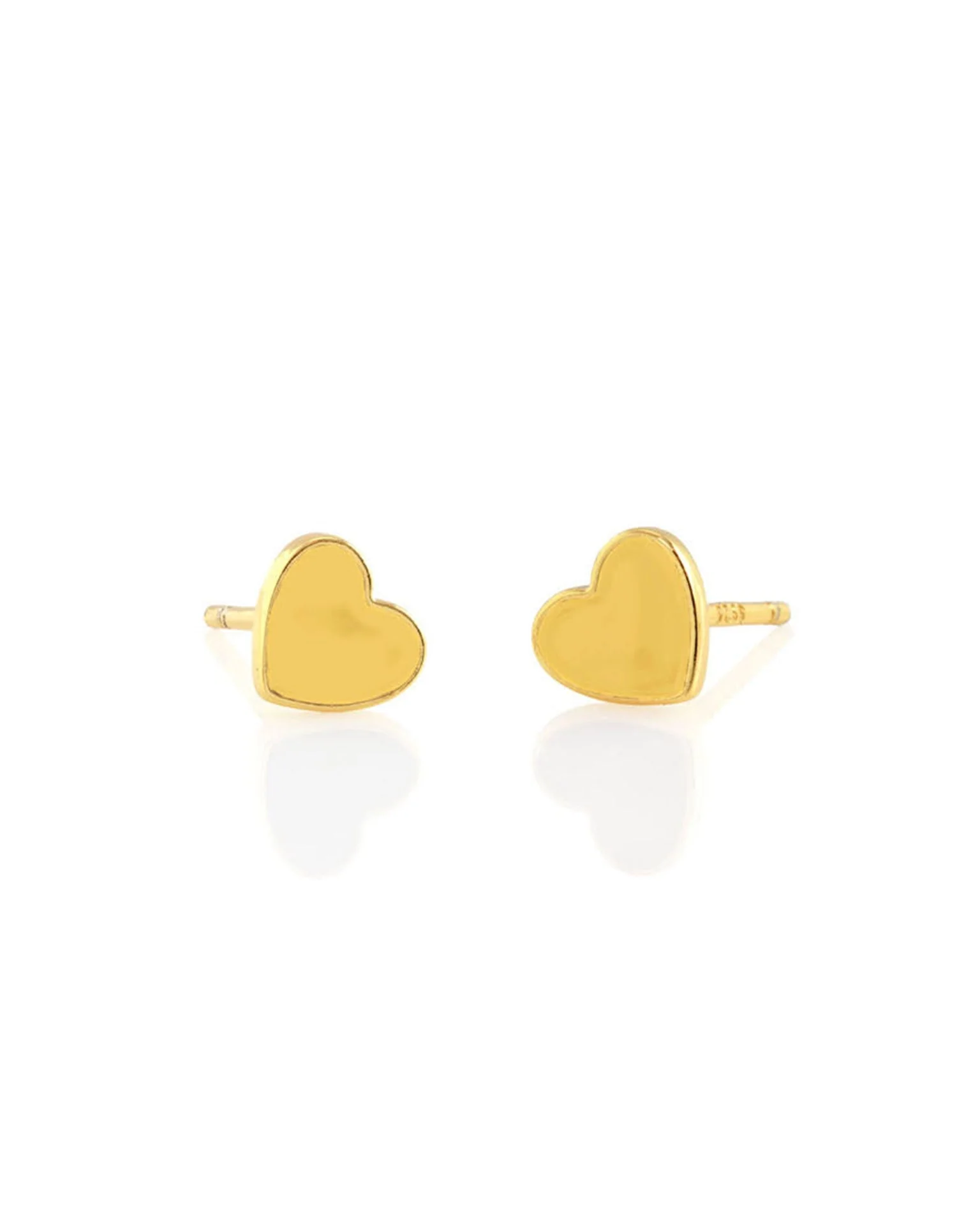 Petite Heart Studs in Sunshine