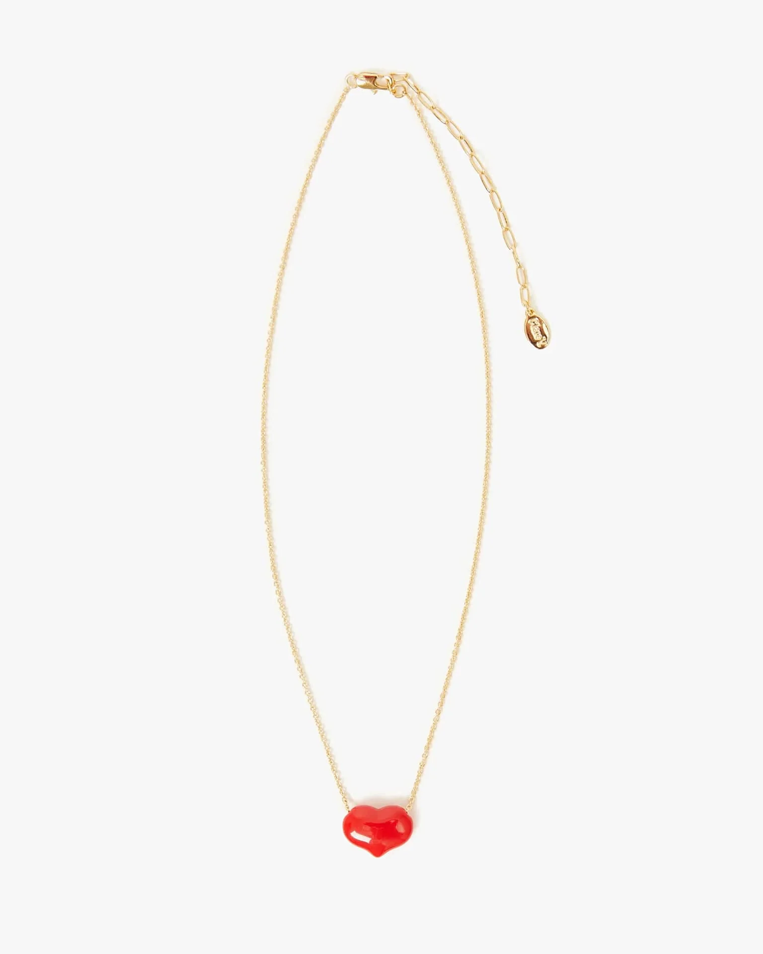 Petite Mylar Heart Necklace in Poppy