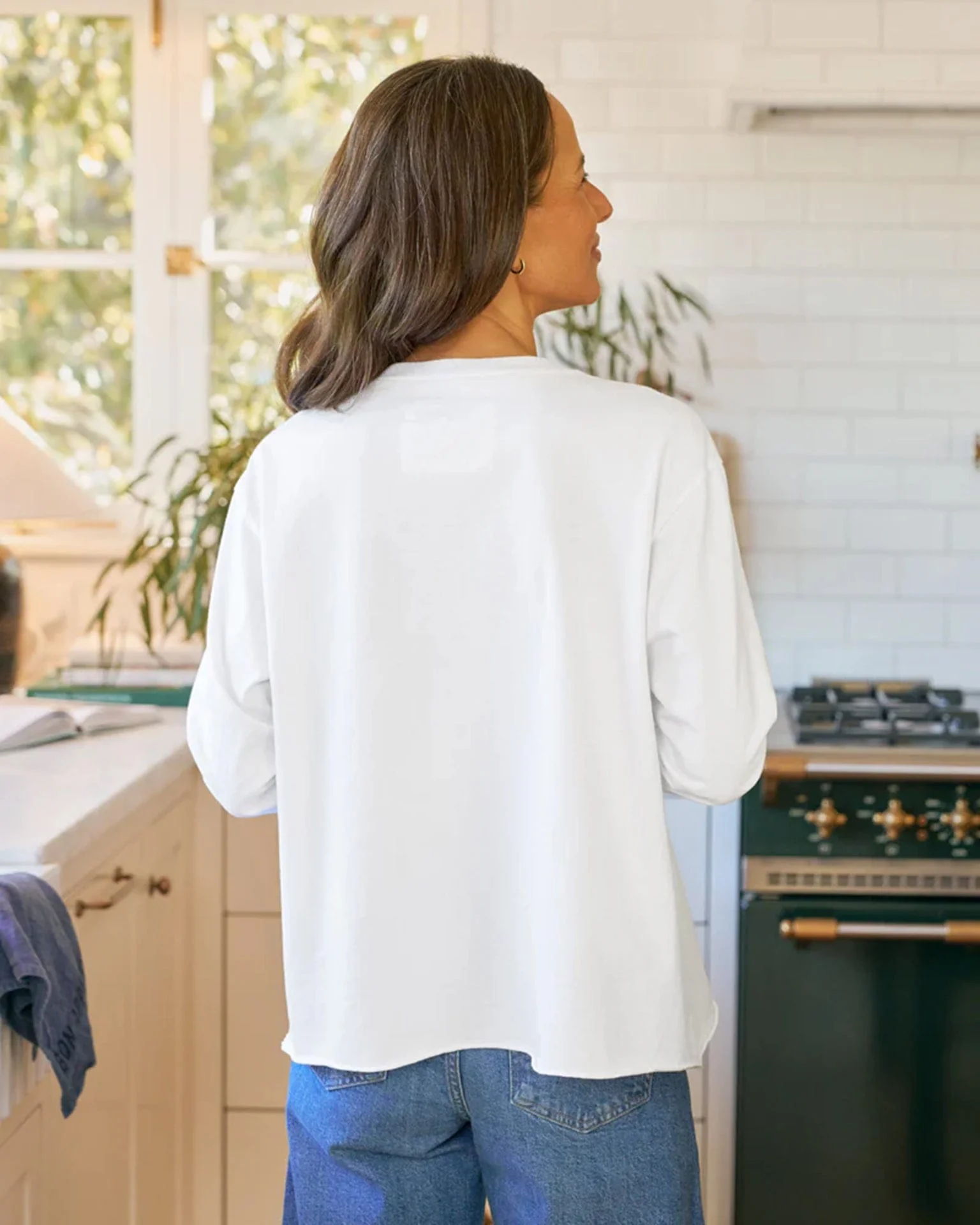 Quinn Crew LS Tee in White - Image 3