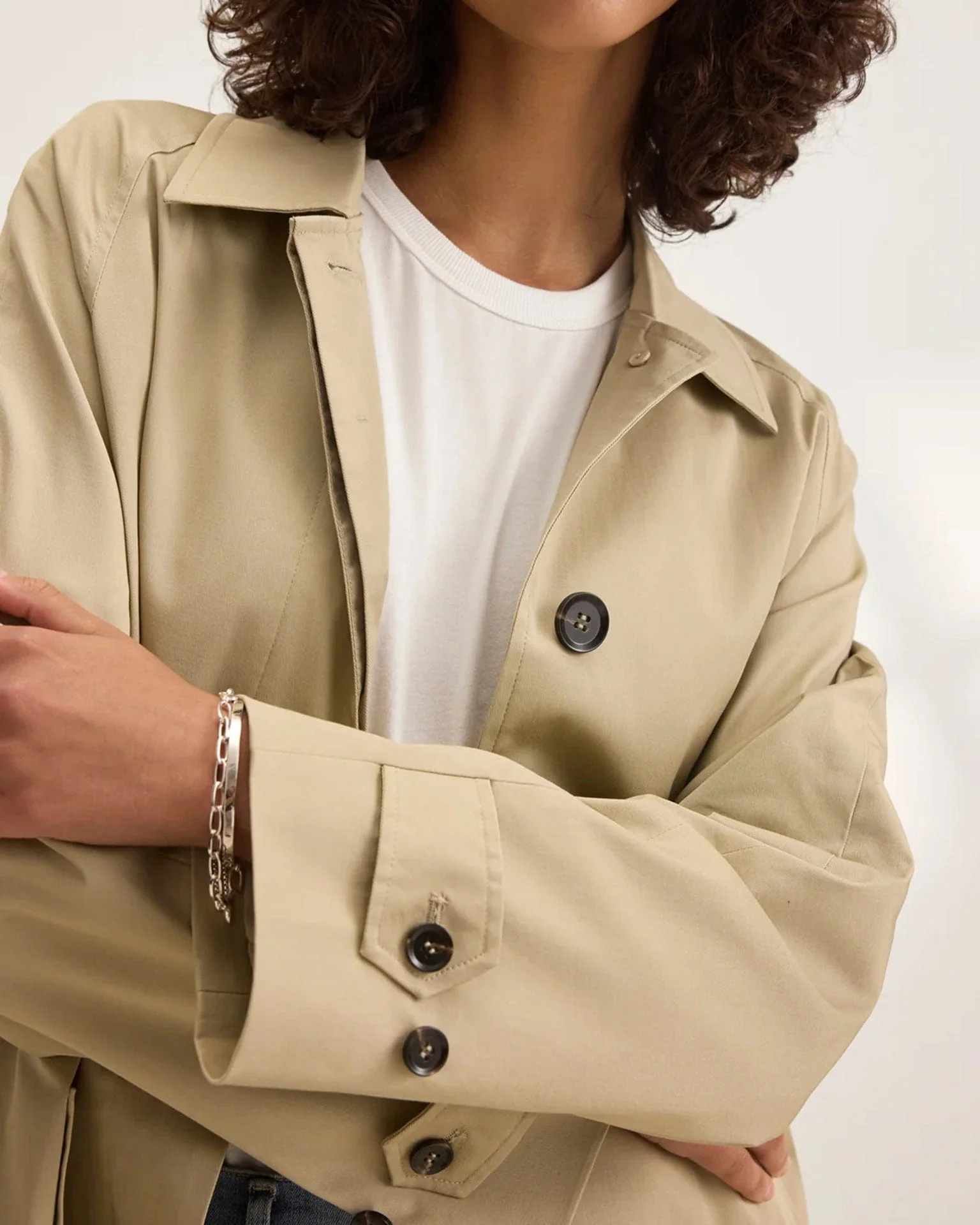 Raheal Trench Coat in Khaki - Image 3