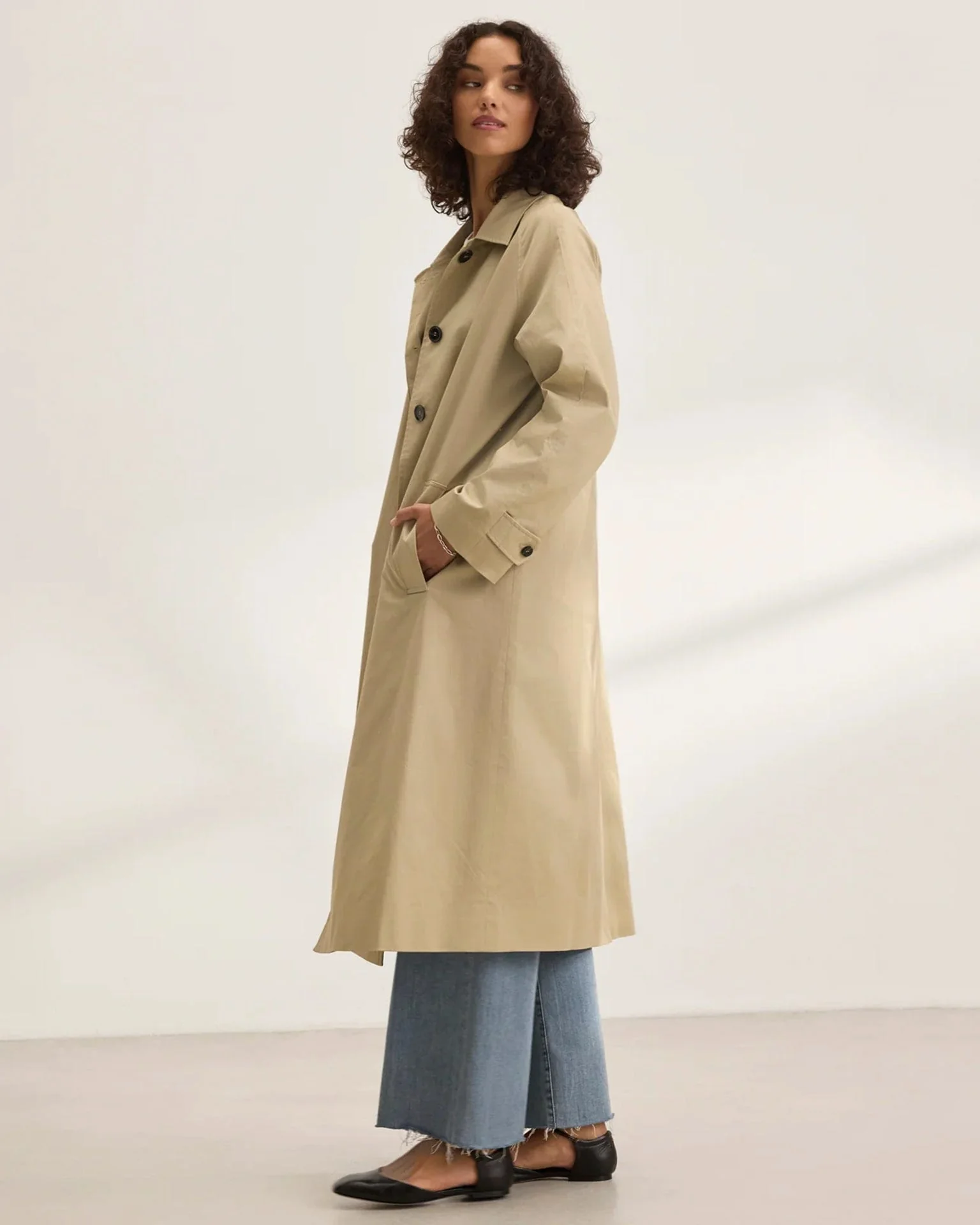 Raheal Trench Coat in Khaki - Image 4