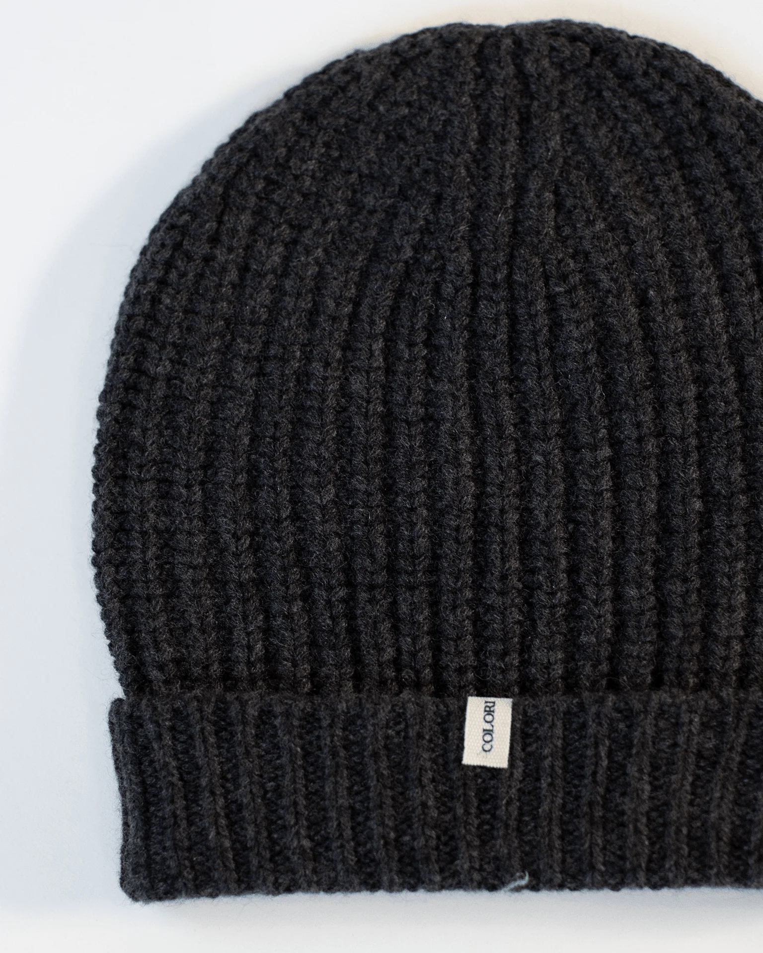 Ribbed Beanie in Carbon - Image 2