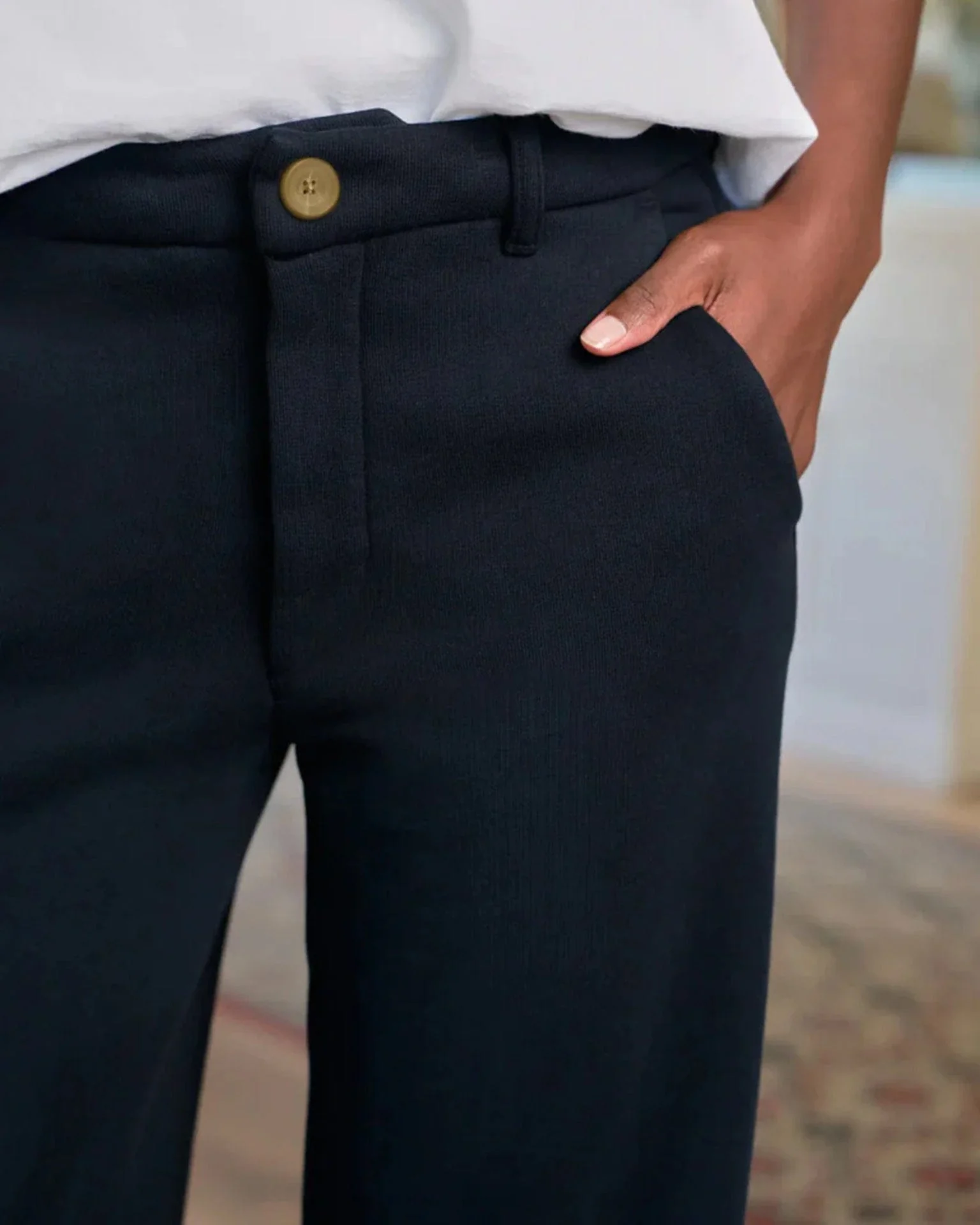 Riley Wide Trouser Sweatpant in British Royal Navy - Image 2