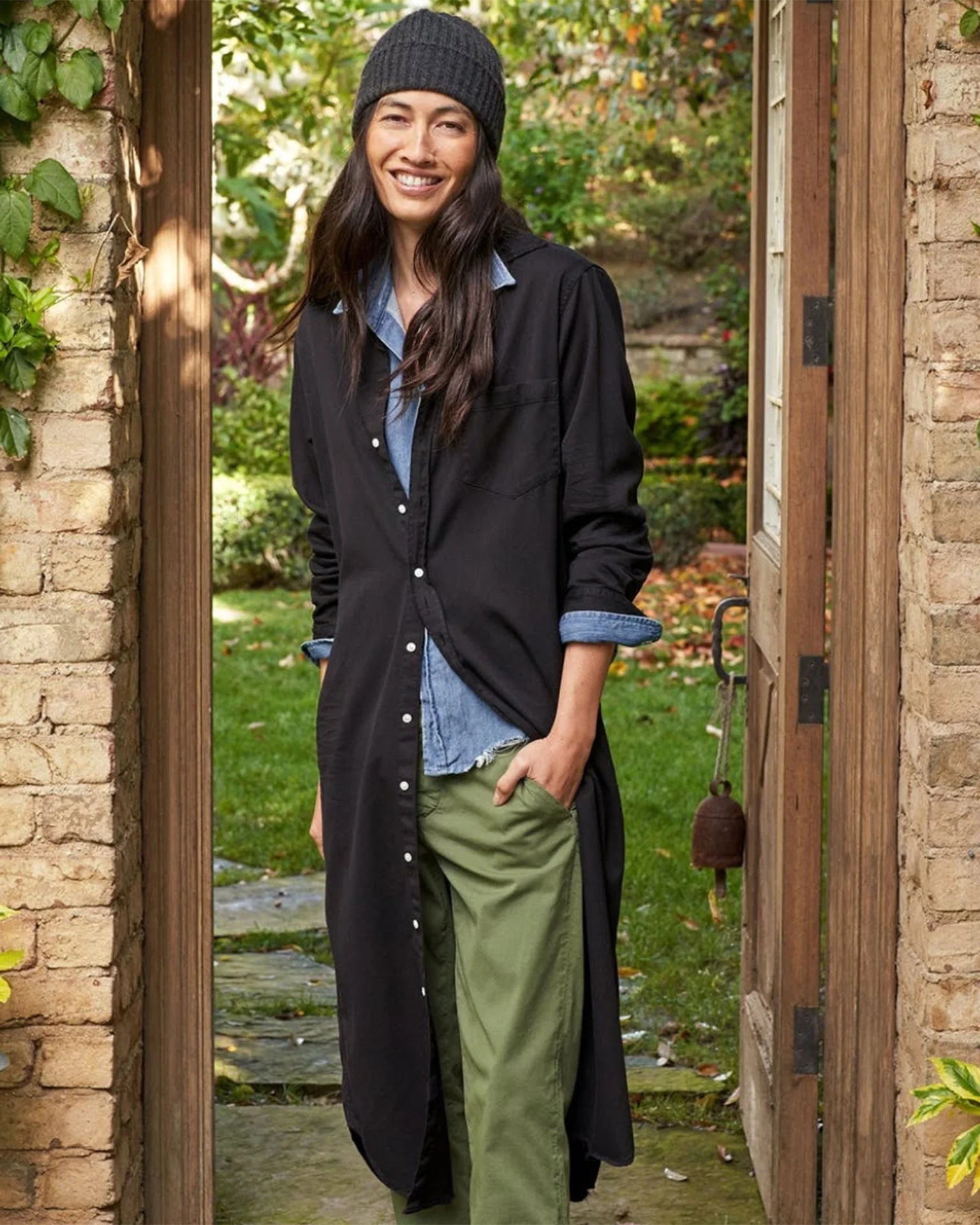 Rory Dress in Black Distressed Famous Denim - Image 3