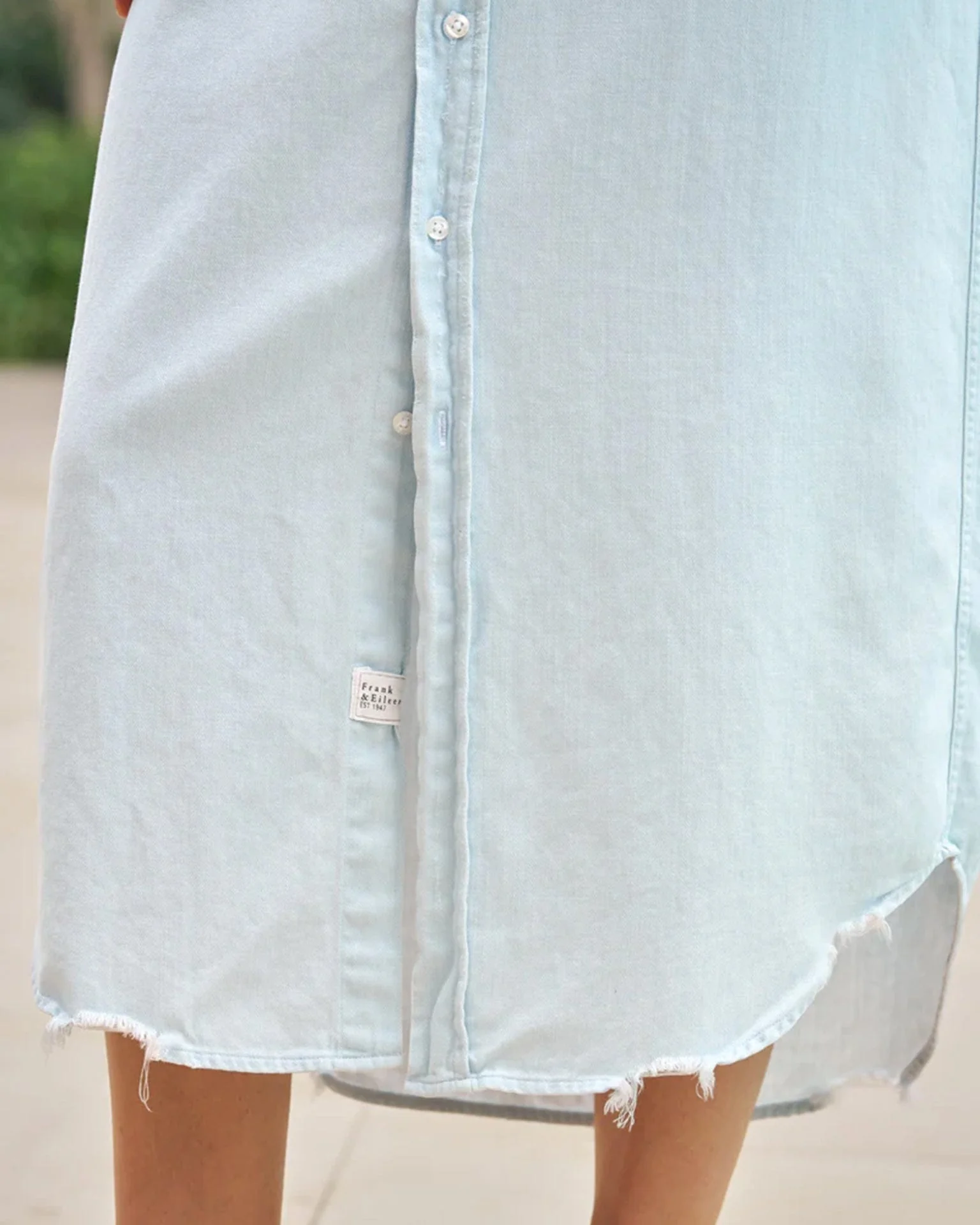 Rory Maxi Shirtdress in Classic Blue w/ Tattered Wash - Image 2
