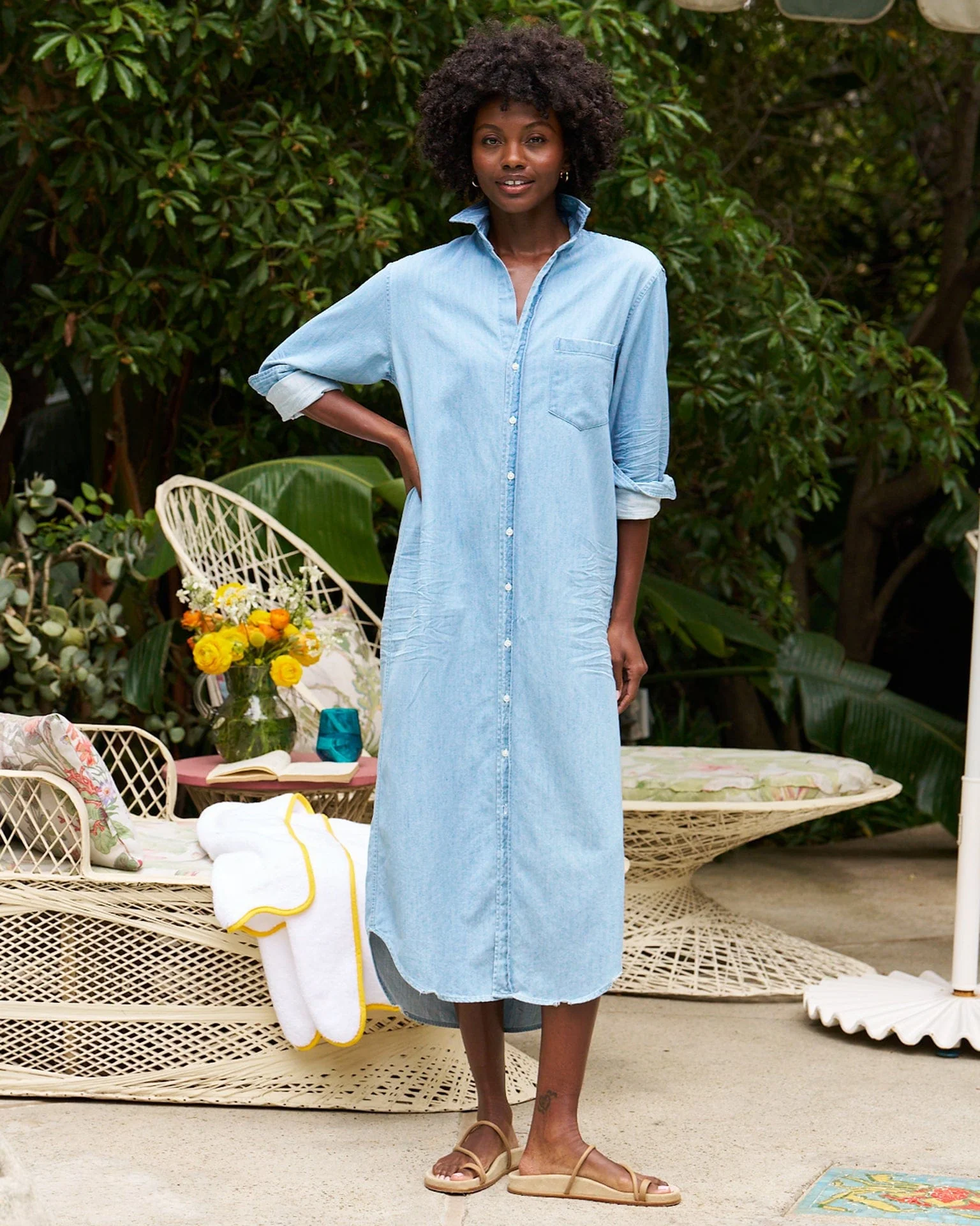 Rory Maxi Shirtdress in Classic Blue Wash