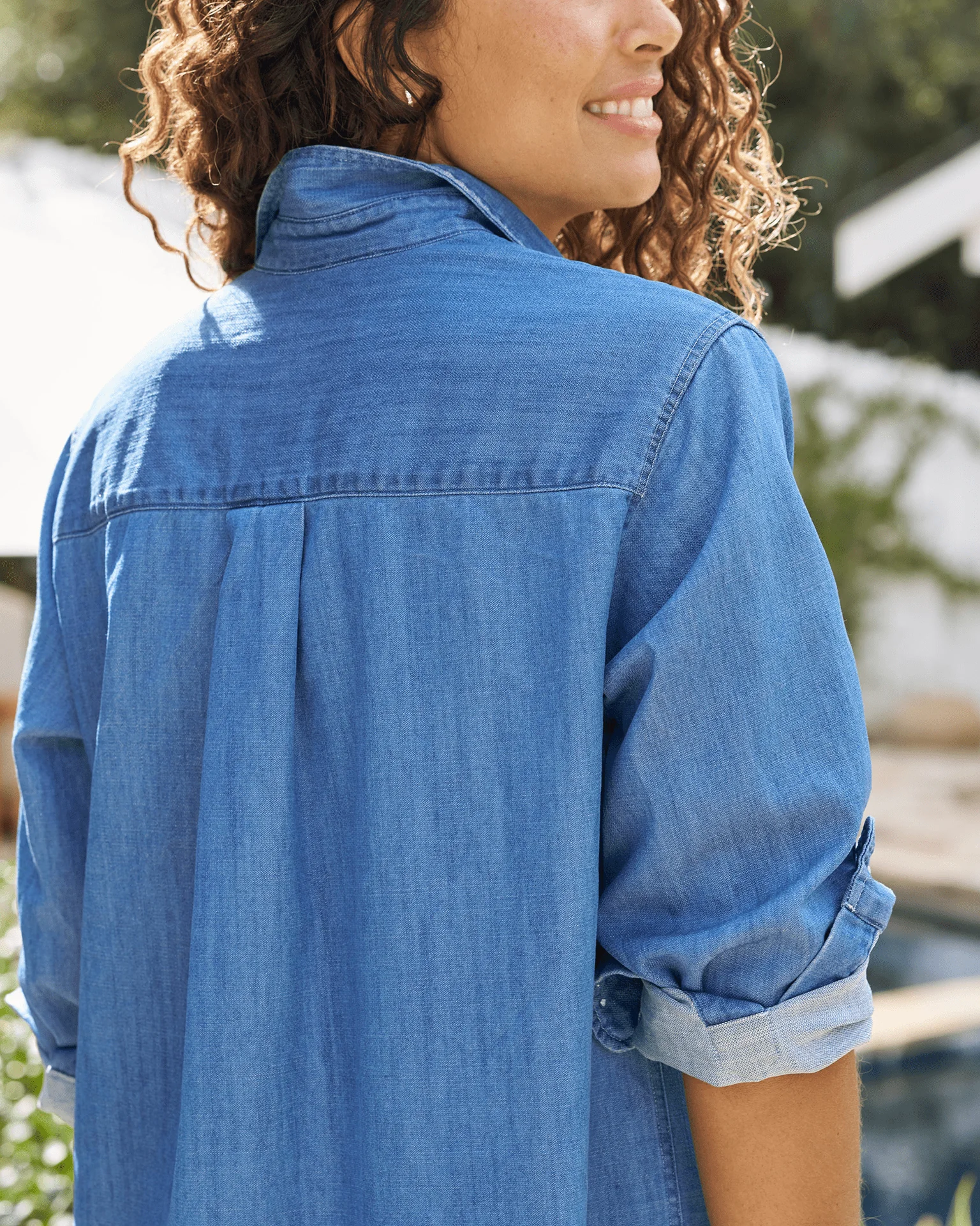 Rory Maxi Shirtdress in Vintage Stonewashed Indigo - Image 3