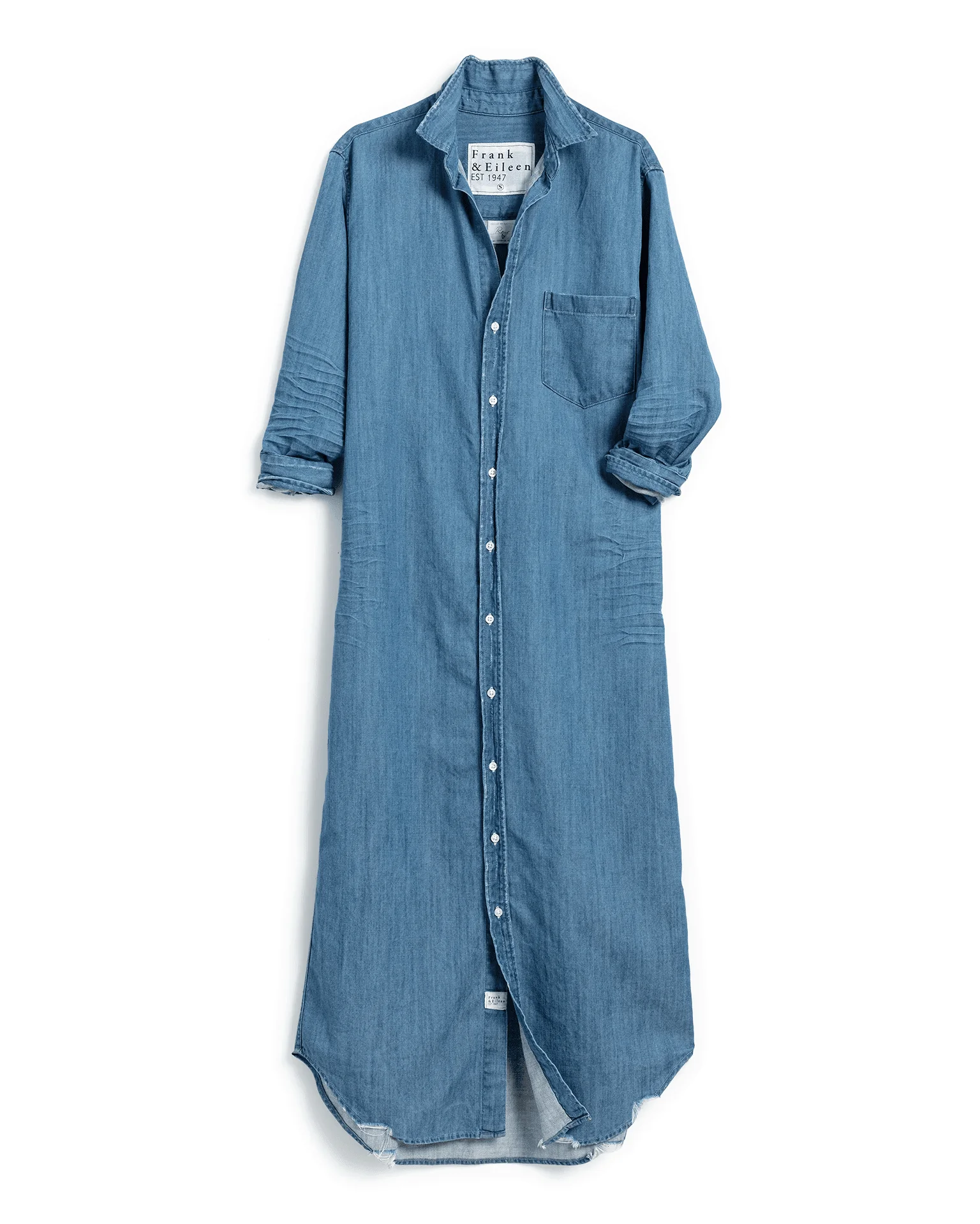 Rory Maxi Shirtdress in Vintage Stonewashed Indigo - Image 4