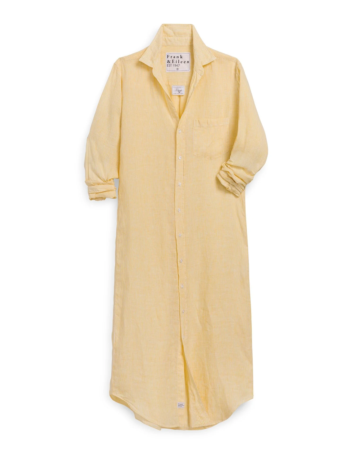 Rory Maxi Shirtdress in Yellow Stripe