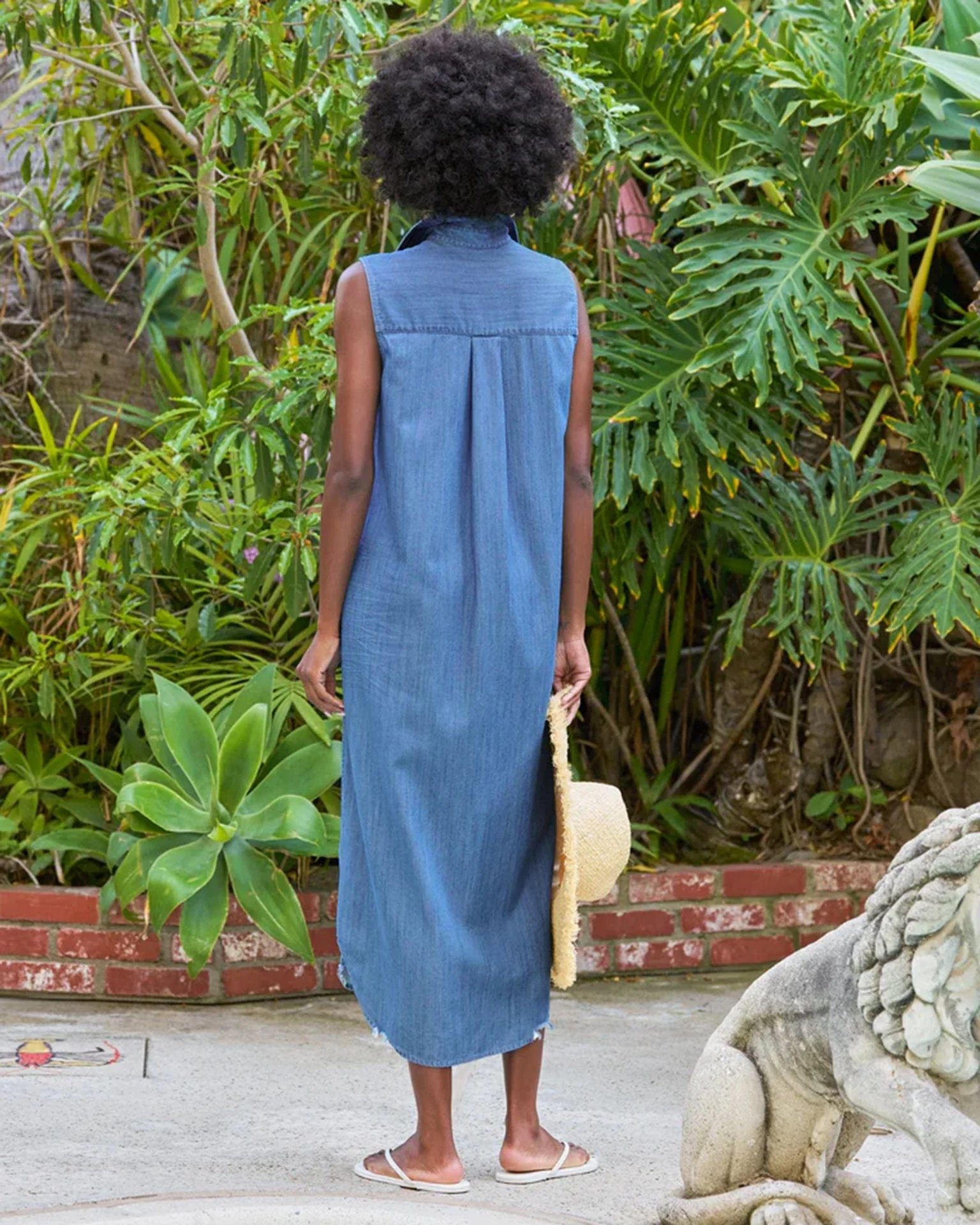 Rory Maxi Sleeveless in Vintage Stonewashed Indigo - Image 3
