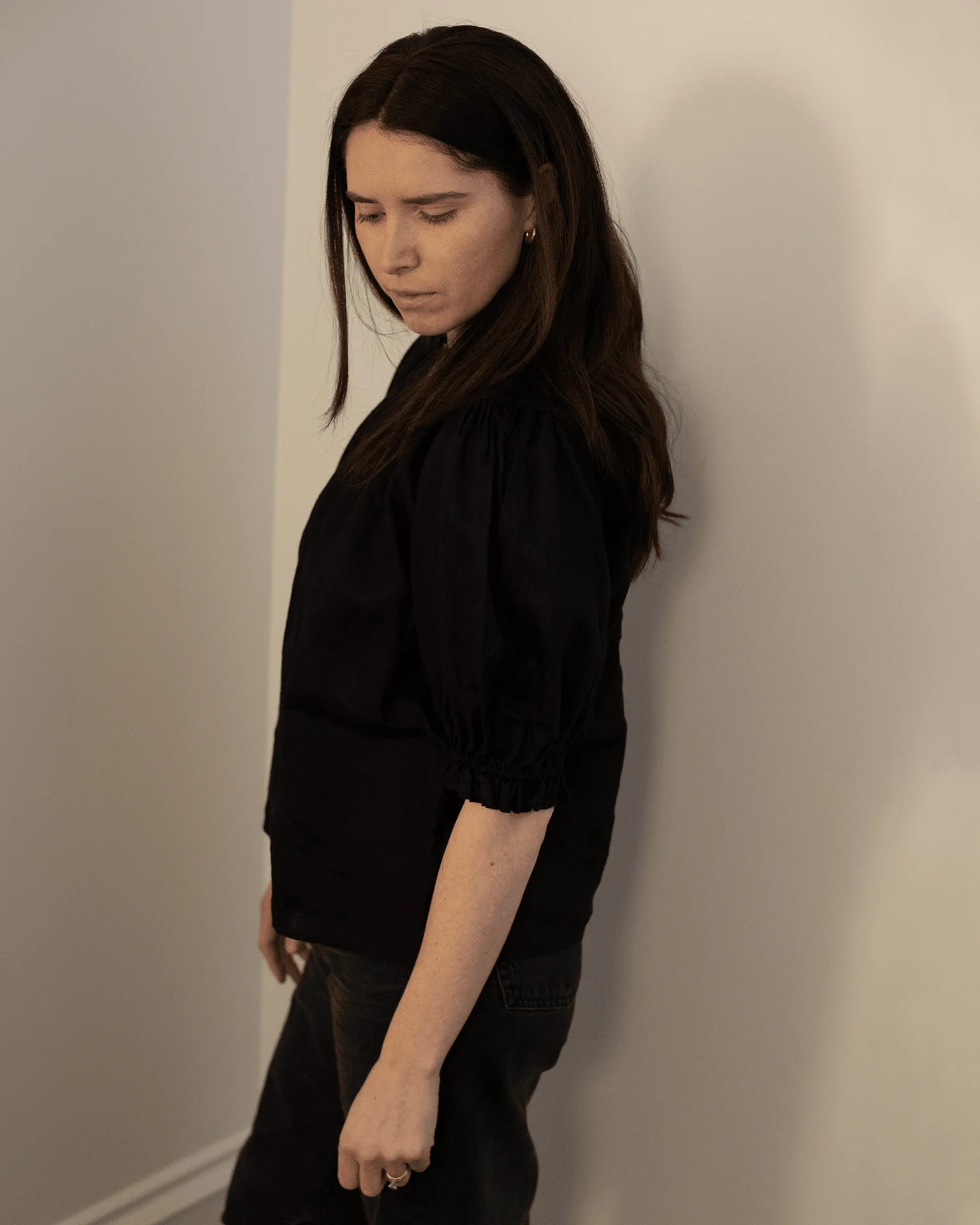 Rosabel Puff Sleeve Top in Black - Image 3