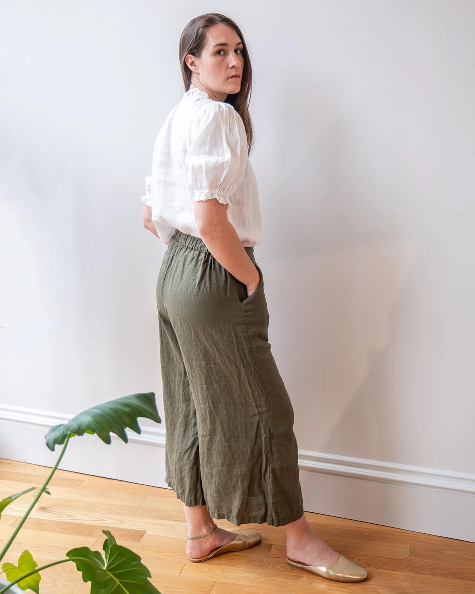 Rosabel Puff Sleeve Top in Chalk - Image 3