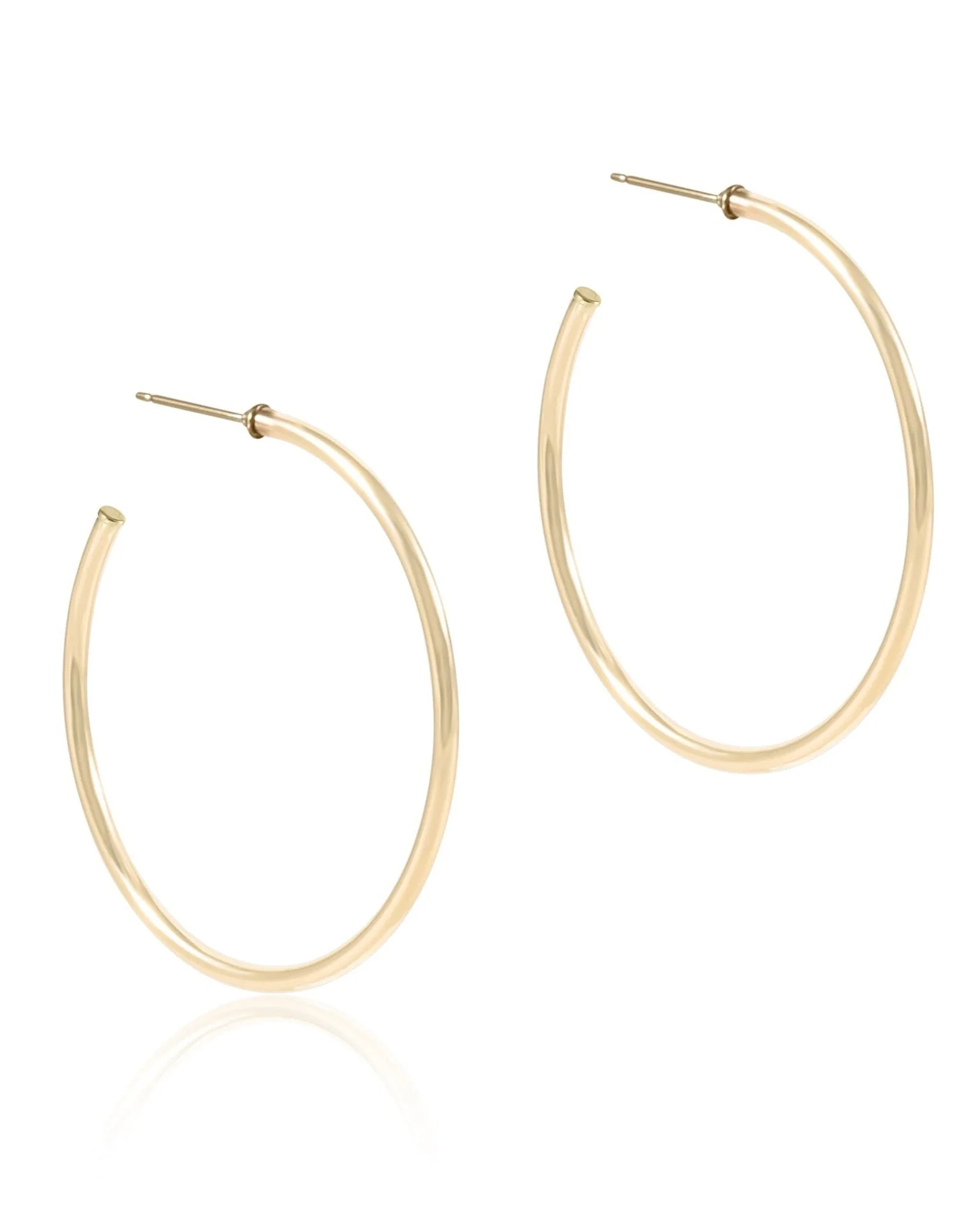 Round Gold 1.75" Post Hoop - 2mm - Smooth