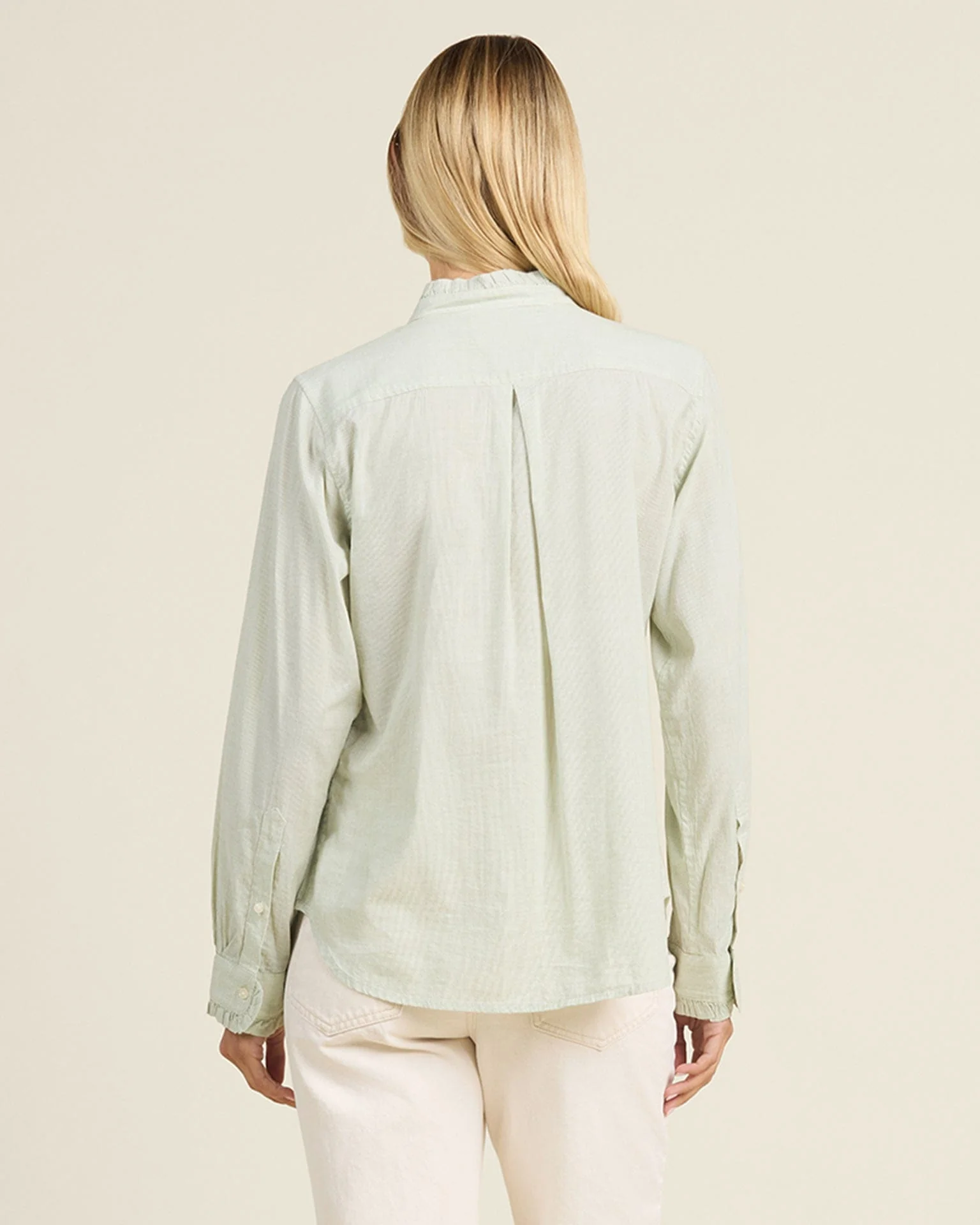 Rumi Blouse Hushed Meadow in Verde Micro Stripe - Image 4