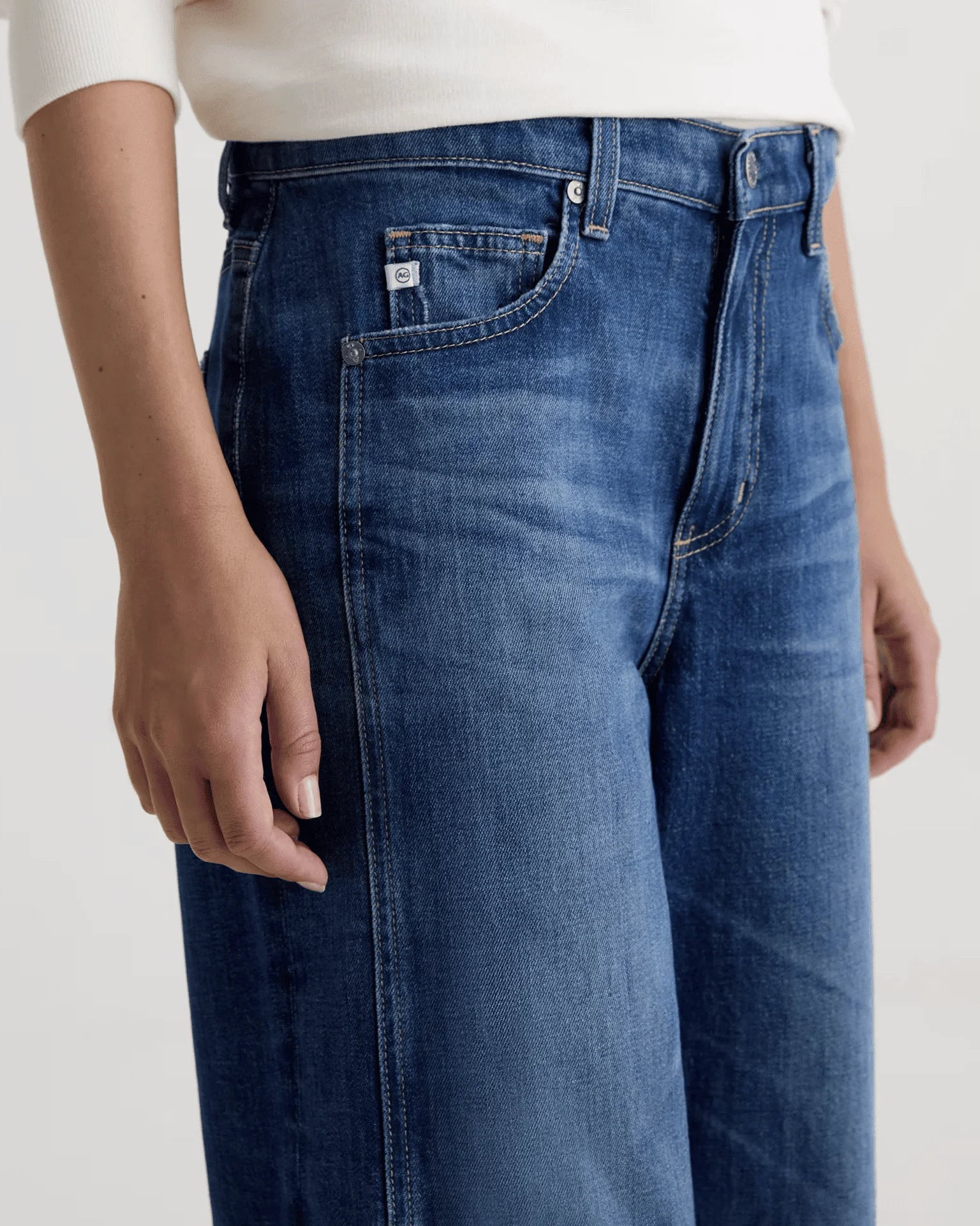 Saige Wide Leg Crop in Watermist - Image 3