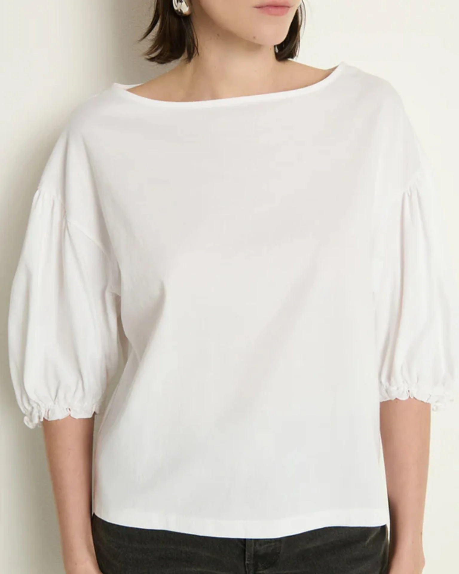 Sandra Boatneck Top in White - Image 4