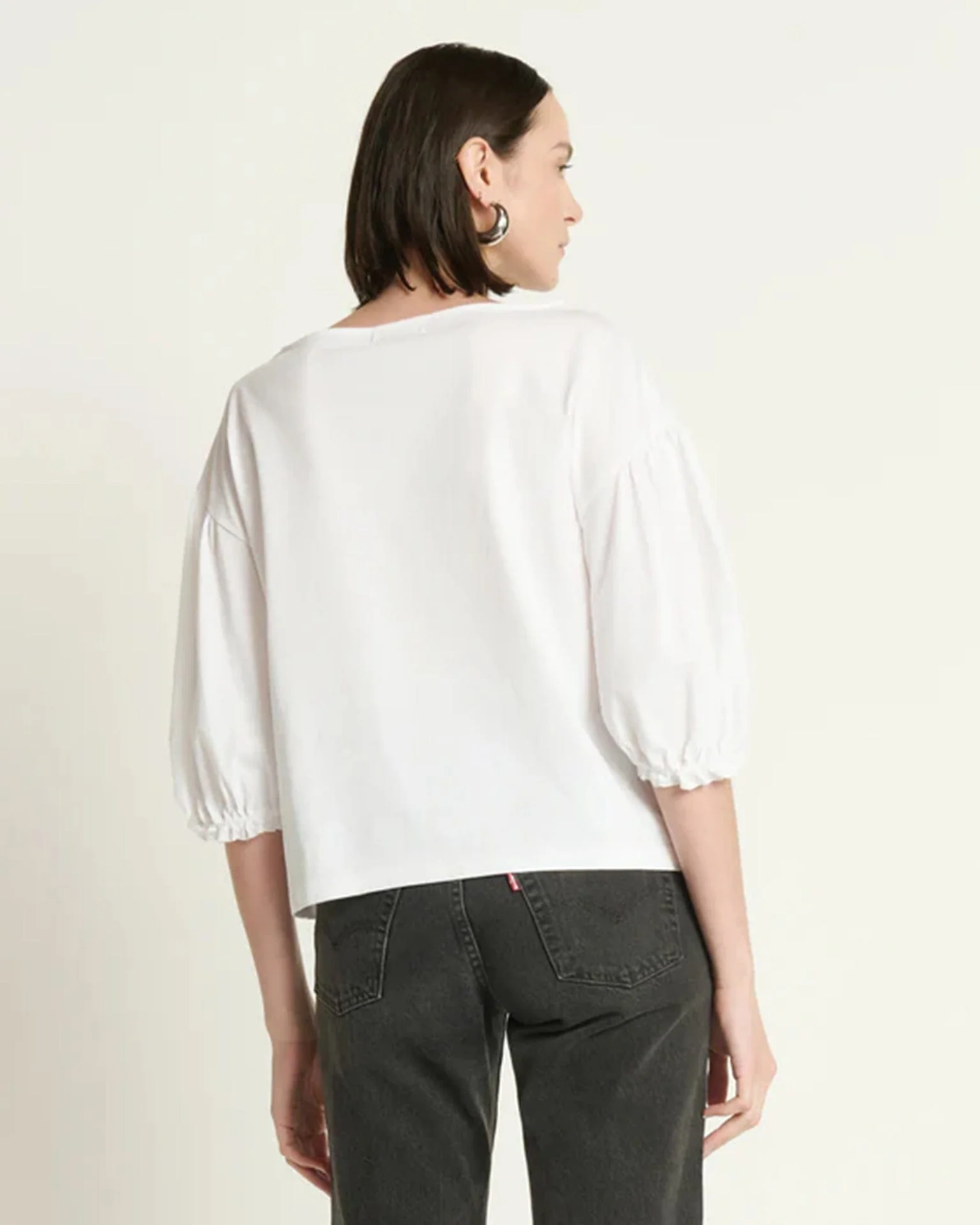 Sandra Boatneck Top in White - Image 5
