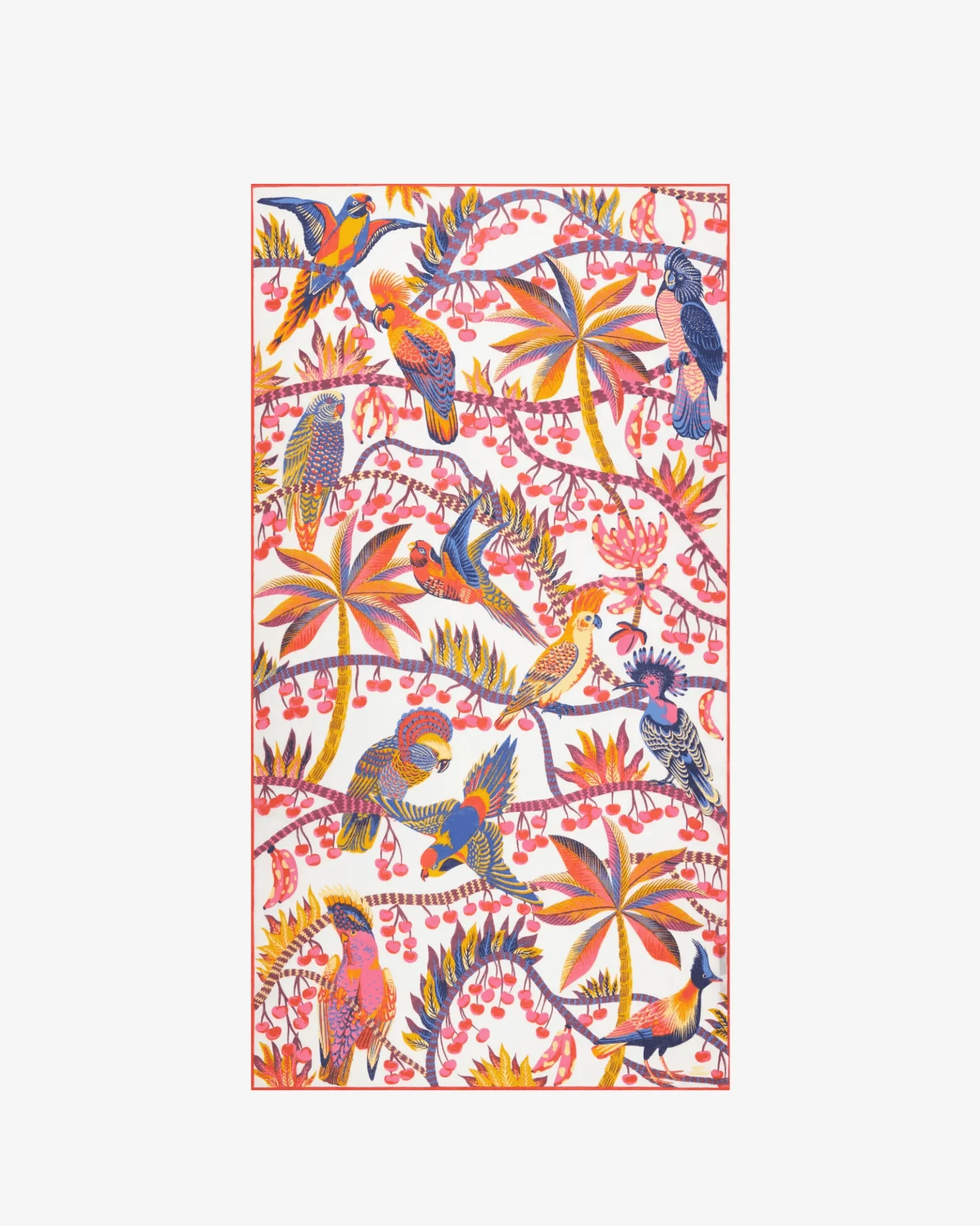 Scarf 100 Cerise in White - Image 2