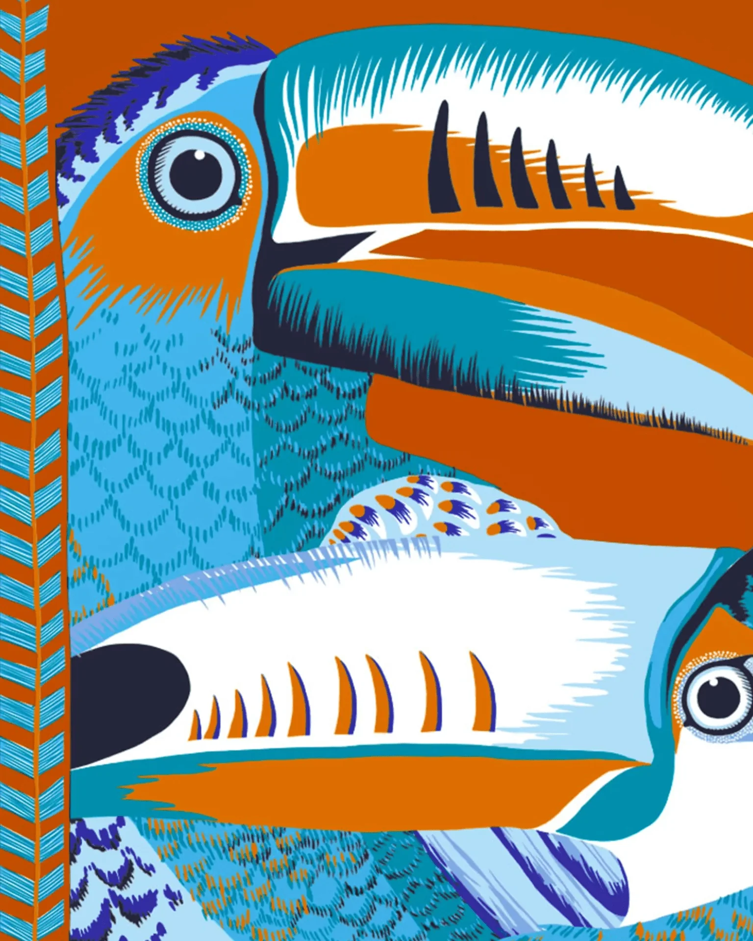 Scarf 70 Toucan in Caramel - Image 2