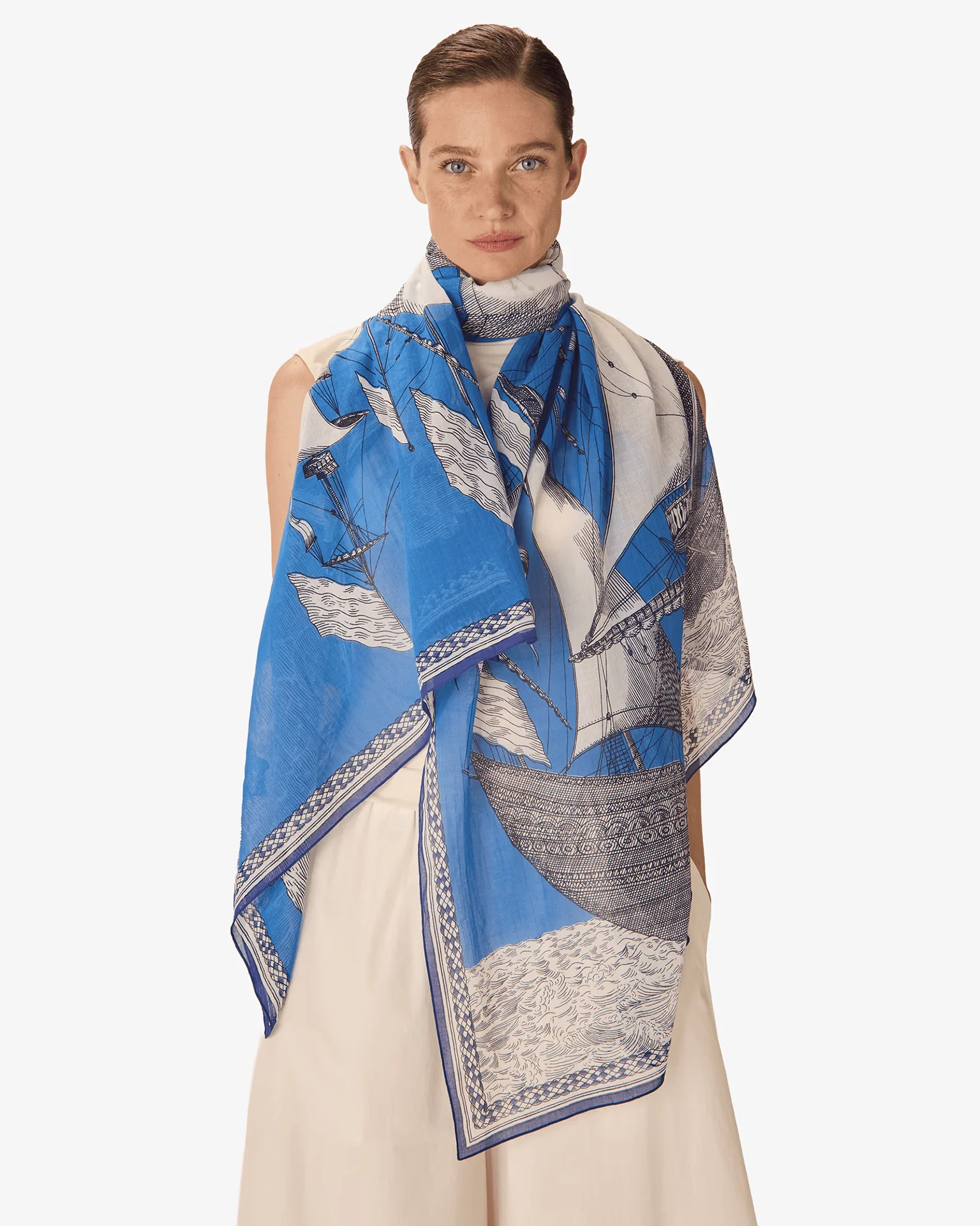 Scarf / Etole 100 Des Rives et Des Reves in Blue