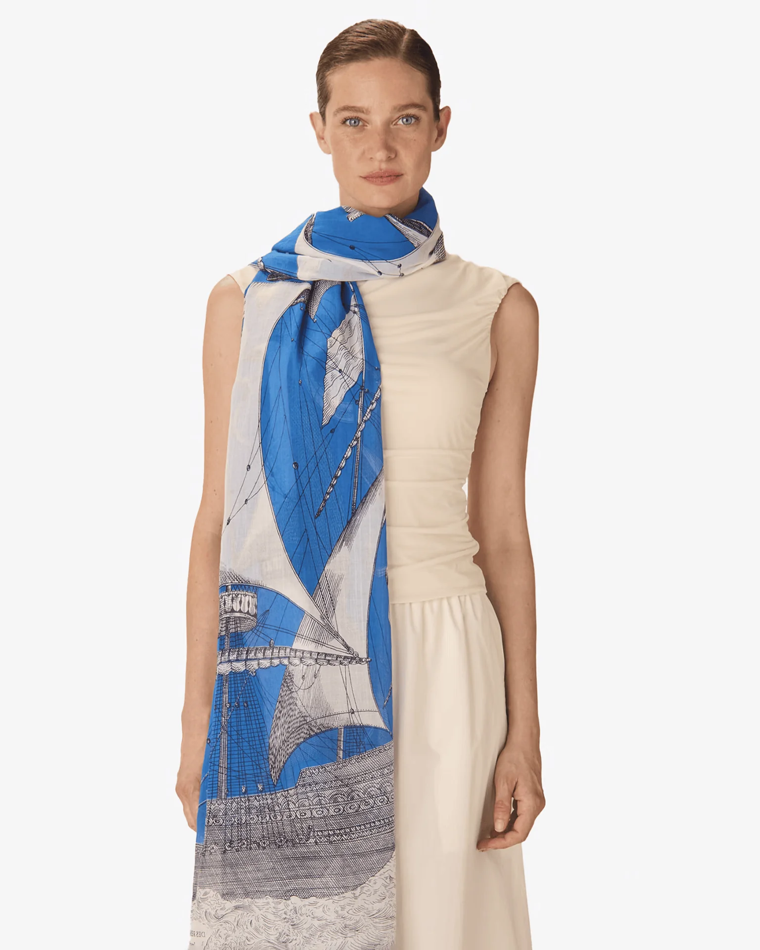 Scarf / Etole 100 Des Rives et Des Reves in Blue - Image 6