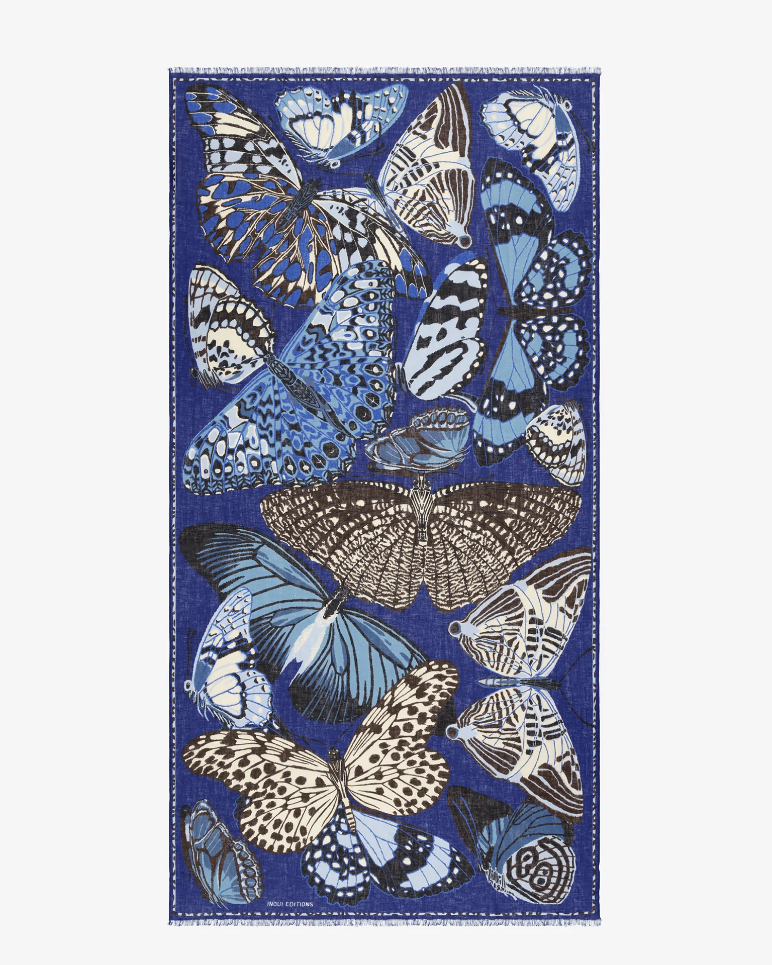 Scarf / Etole 100 Papillons in in Navy - Image 2