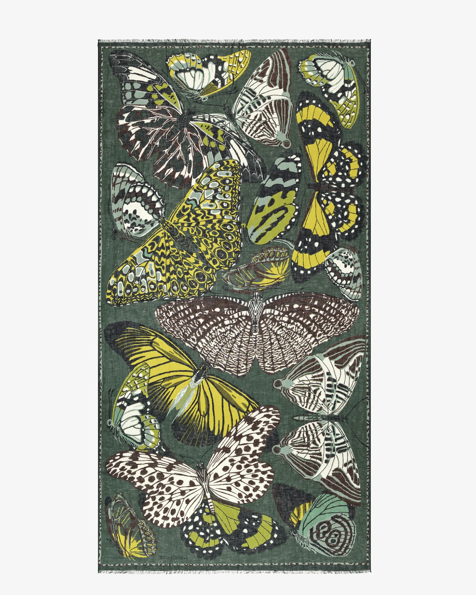 Scarf / Etole 100 Papillons in Khaki - Image 2