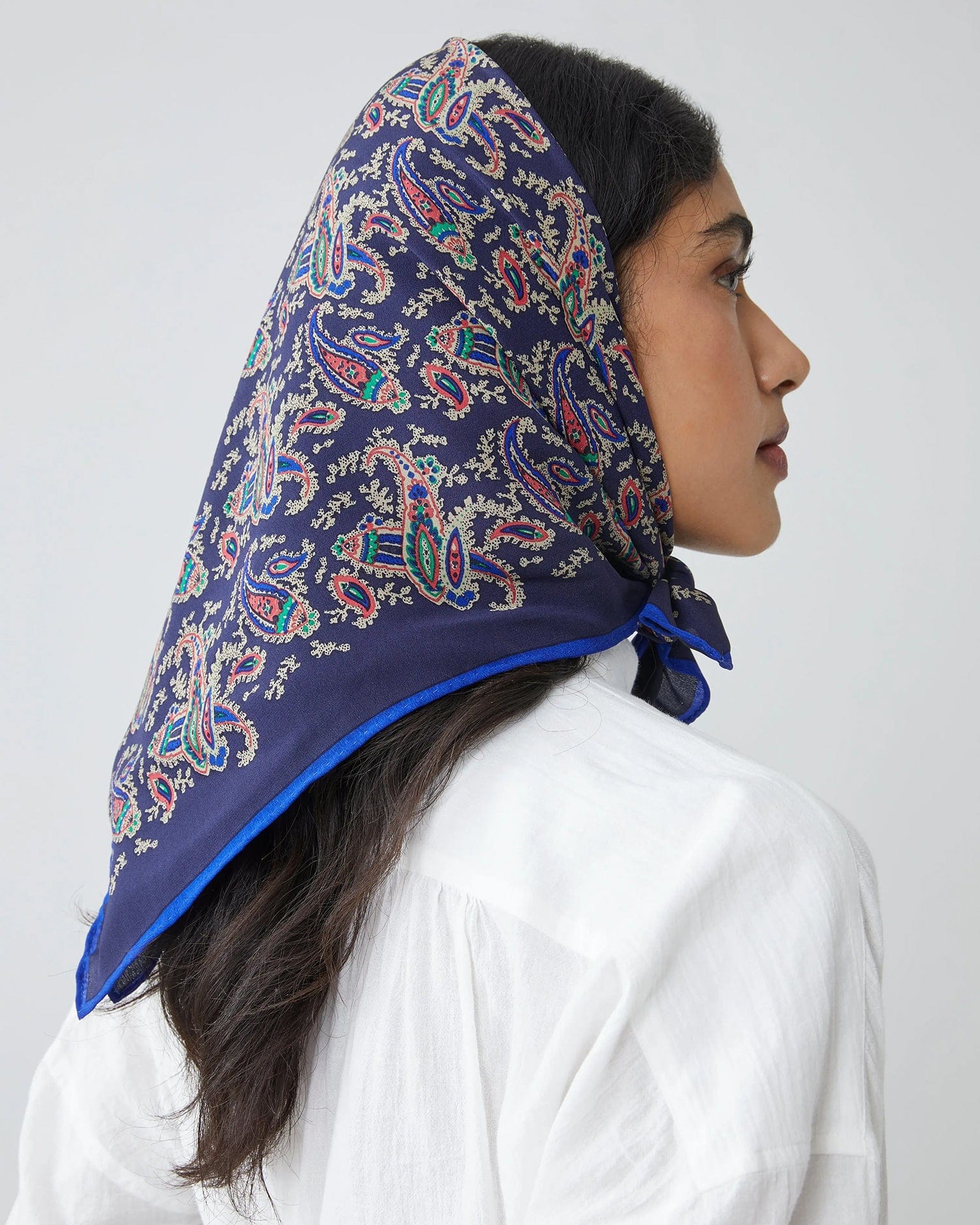Colibri Silk Square Scarf No 763 in Uniform