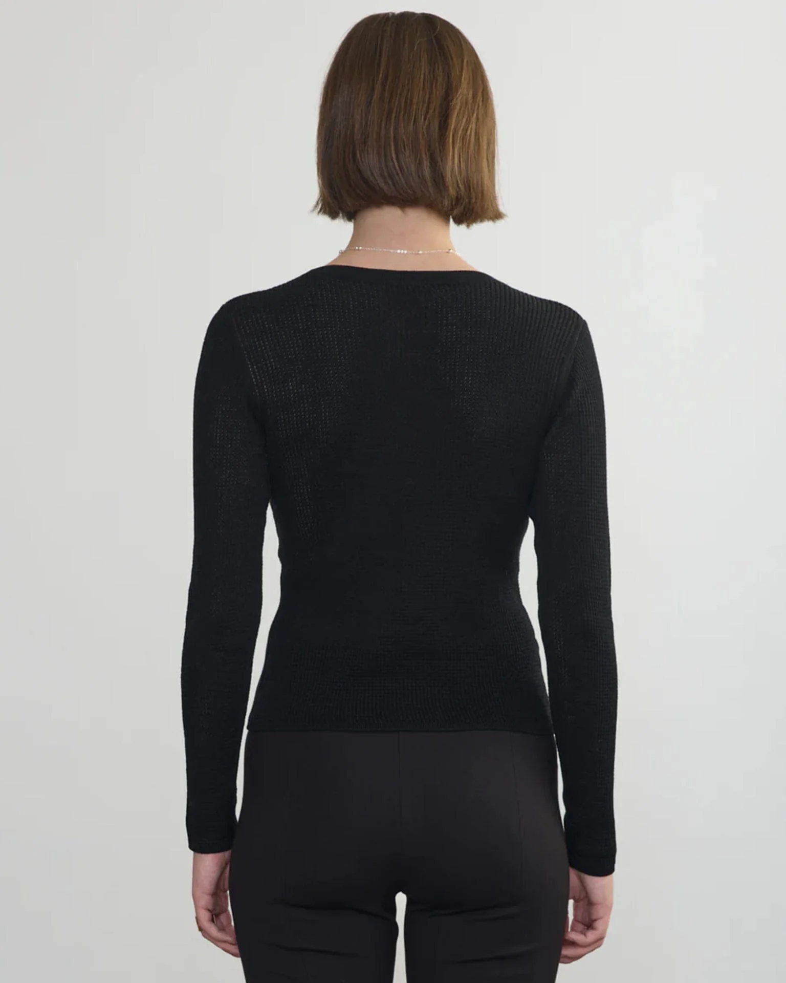 Scoop Neck Pullover in Black - Image 3