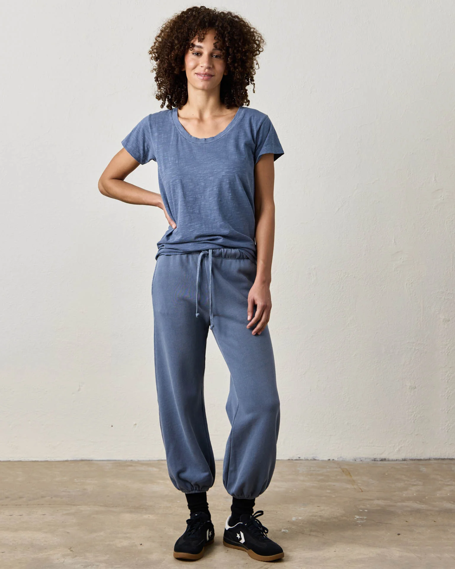 Shane Genie Loop Terry Sweatpant in Faded Indigo - Image 2
