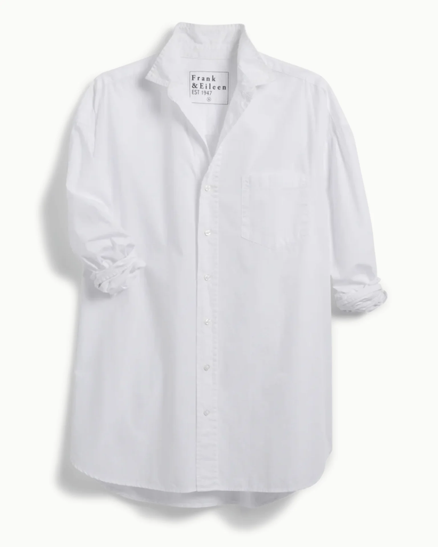 Shirley Oversized Button Up in White Everyday Poplin - Image 5