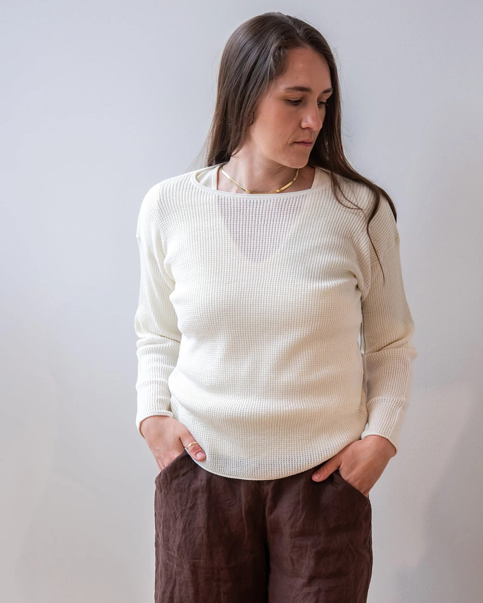 Shirttail Easy Boatneck in Ivory