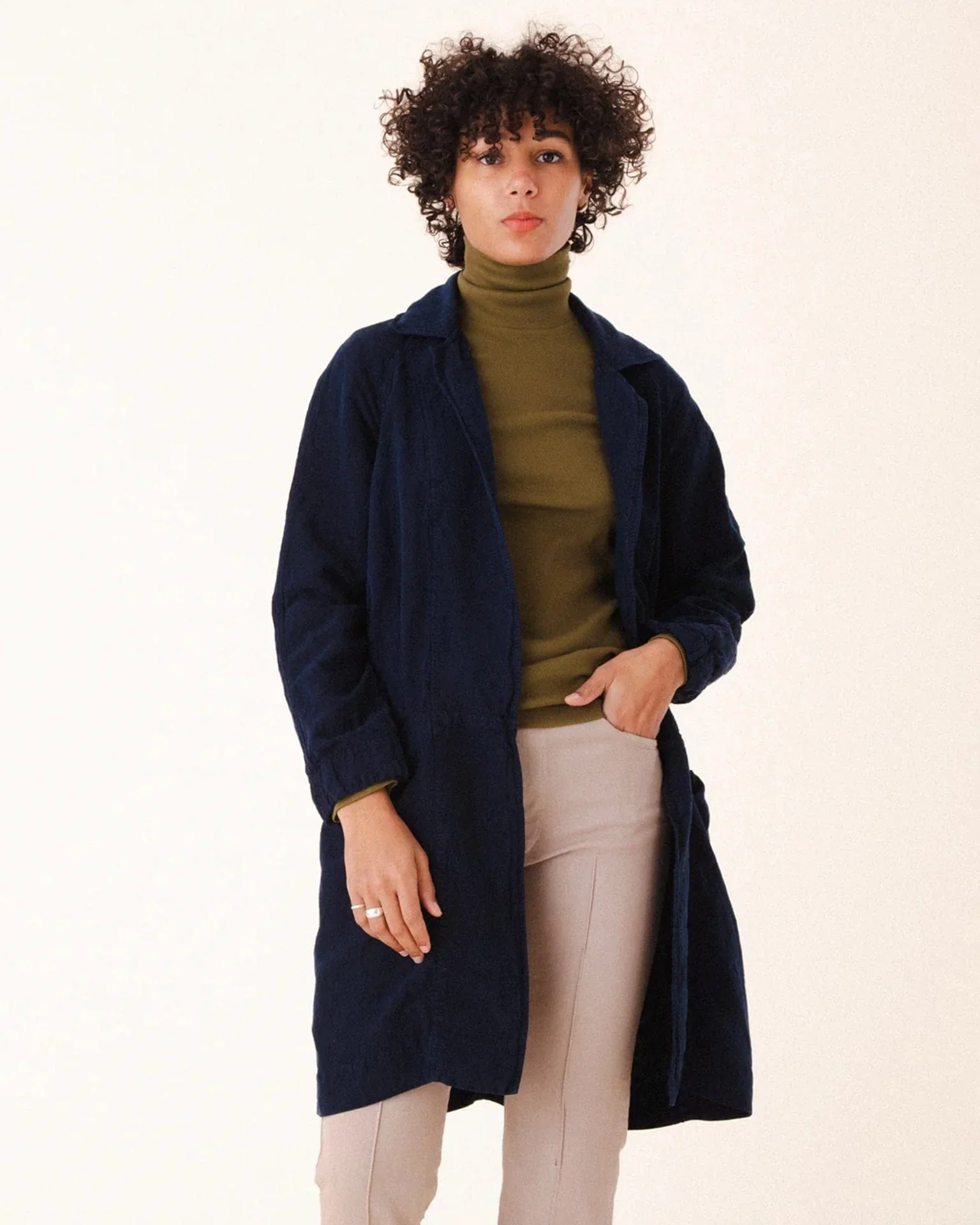 Silk Habitual Coat in Midnight