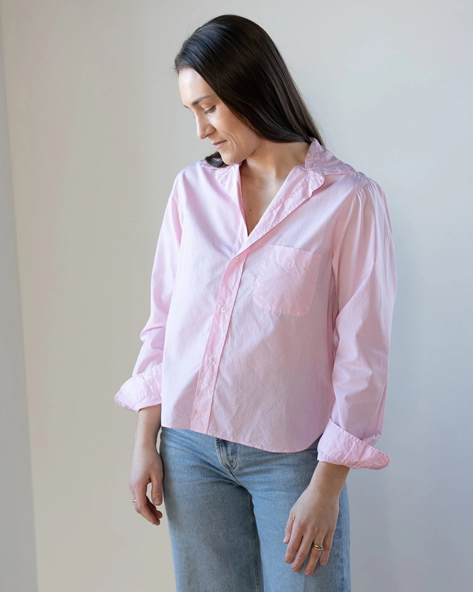 Silvio Untuckable Button Up in Pink Stripe